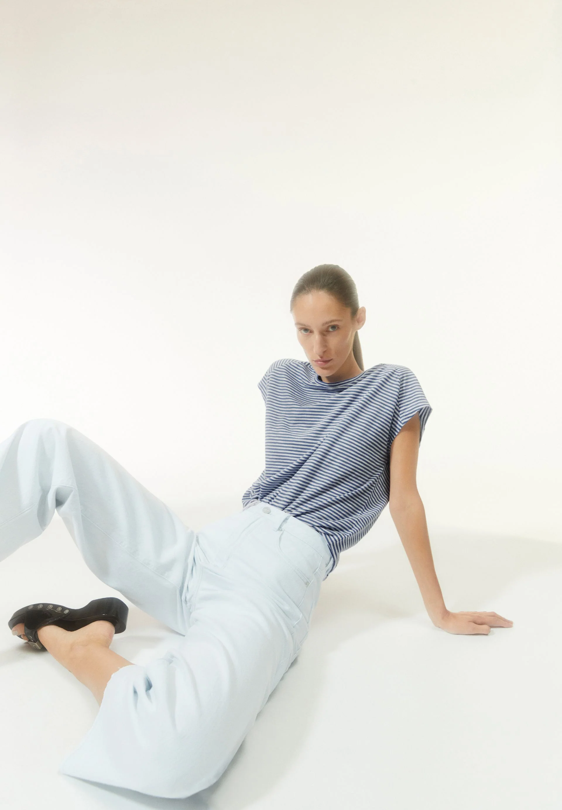 ONELIAA LOVELY STRIPES T-SHIRT | faded indigo-oatmilk - Image 4