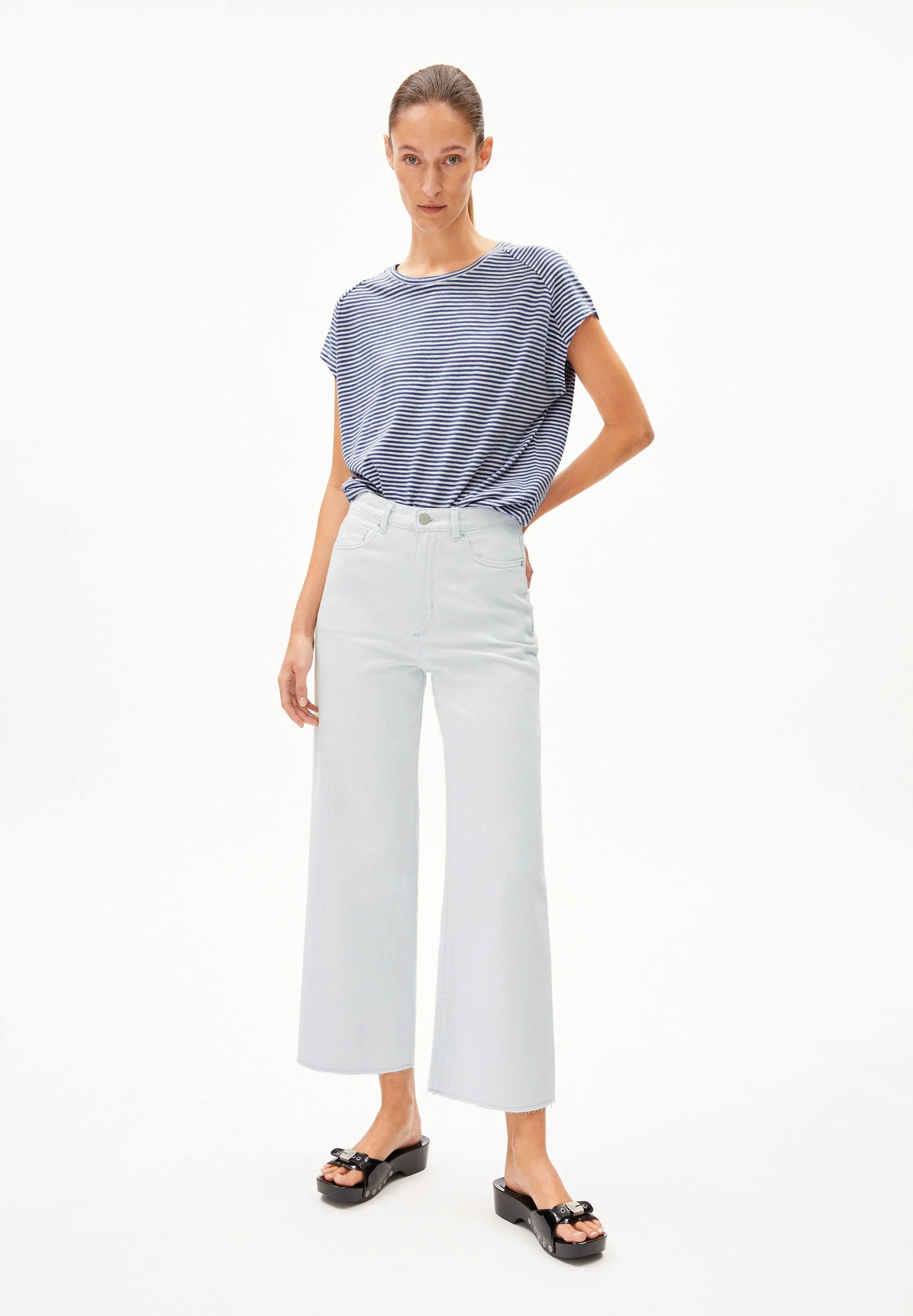 ONELIAA LOVELY STRIPES T-SHIRT | faded indigo-oatmilk - Image 5