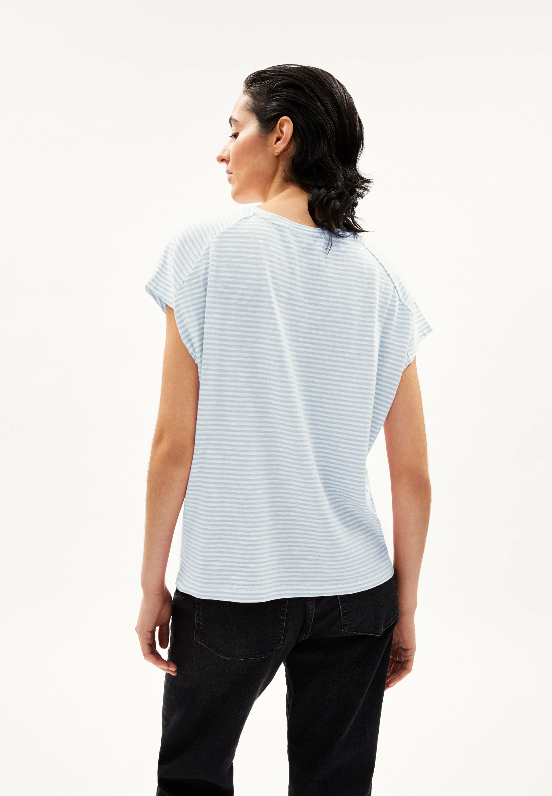 ONELIAA LOVELY STRIPES T-SHIRT | morning sky-oatmilk - Image 2