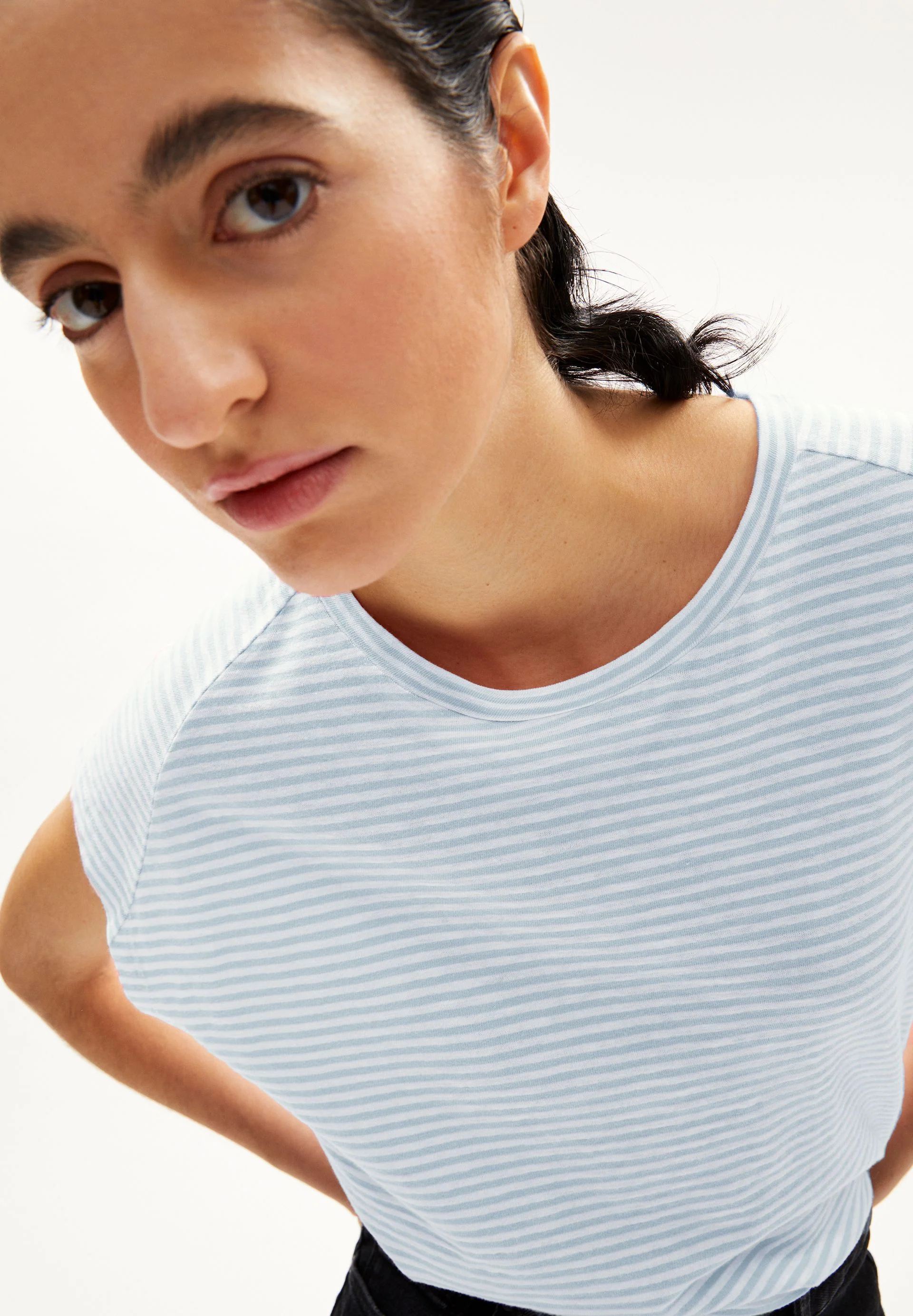 ONELIAA LOVELY STRIPES T-SHIRT | morning sky-oatmilk - Image 3