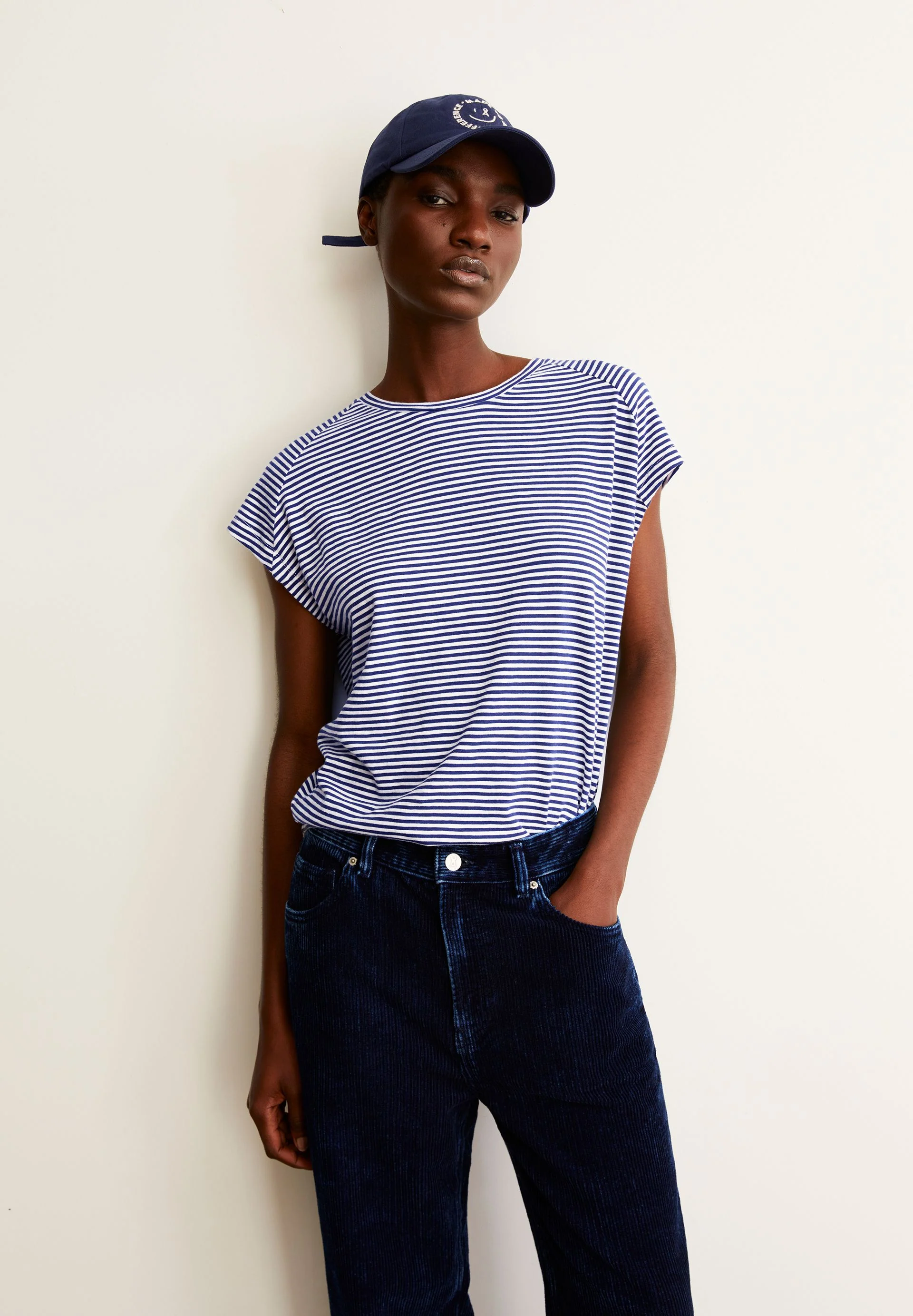 ONELIAA LOVELY STRIPES T-SHIRT | oatmilk-blue noon - Image 4