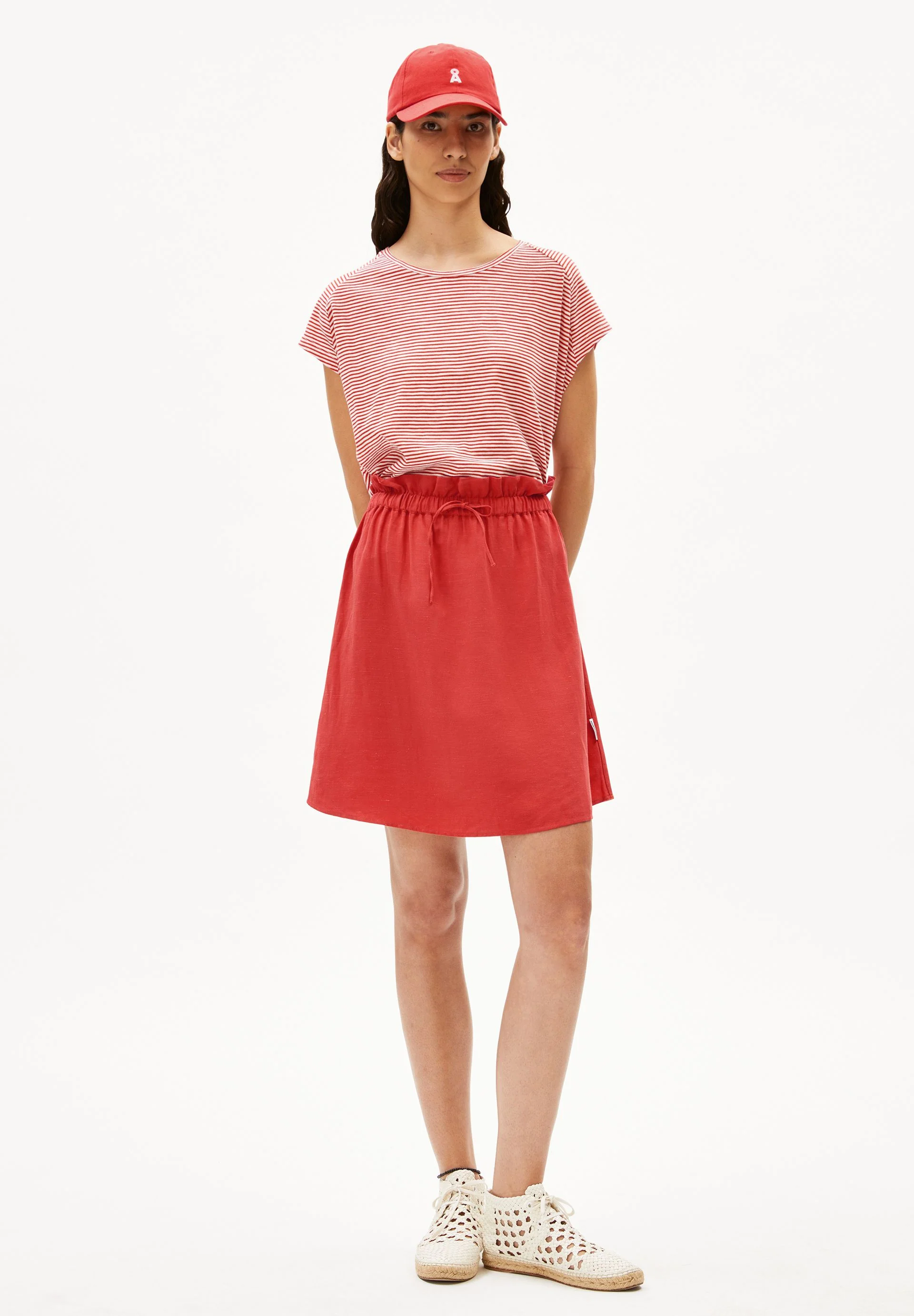 ONELIAA LOVELY STRIPES T-SHIRT | oatmilk-coral blush - Image 5