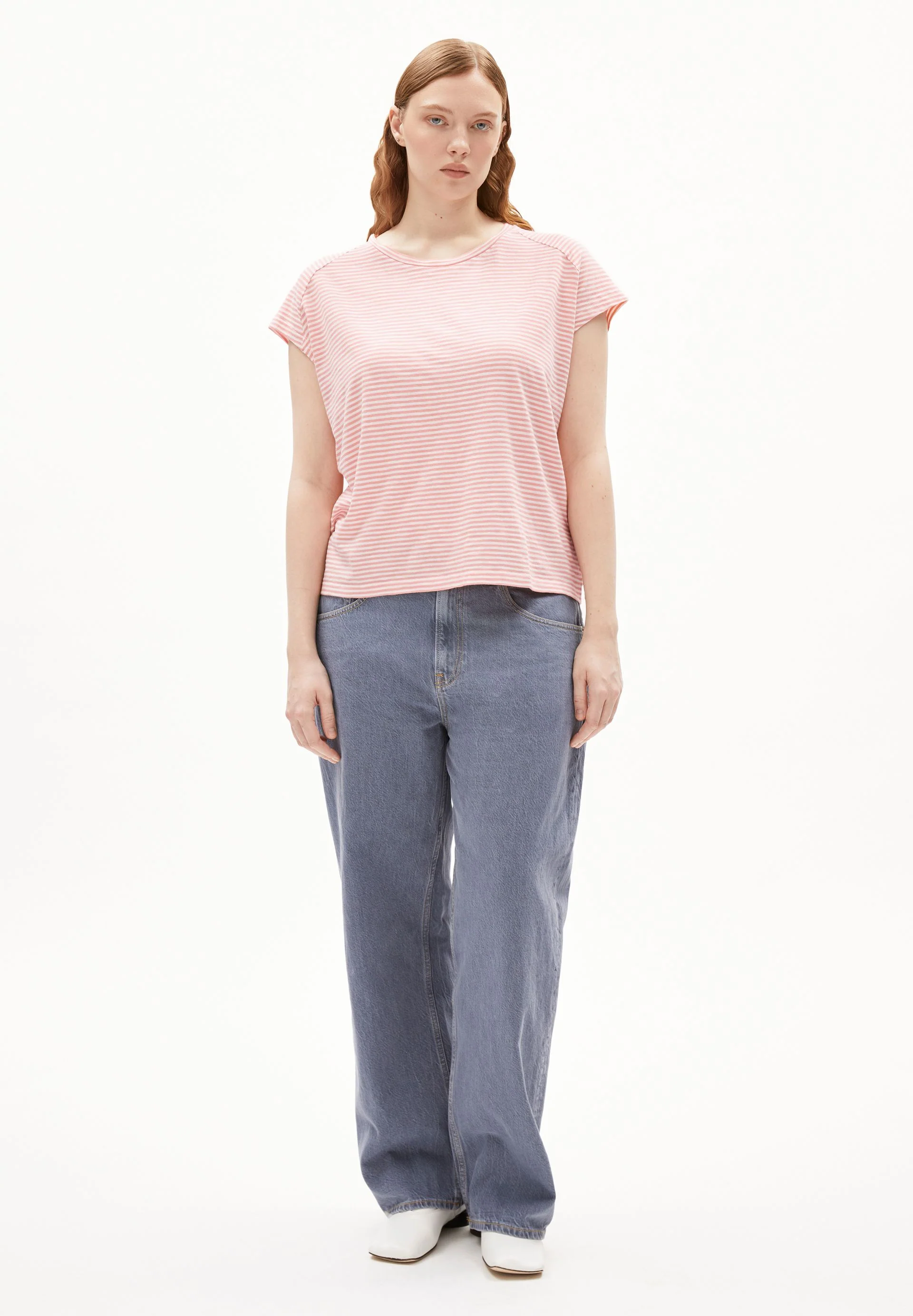 ONELIAA LOVELY STRIPES T-SHIRT | oatmilk-deep rosalilly - Image 5