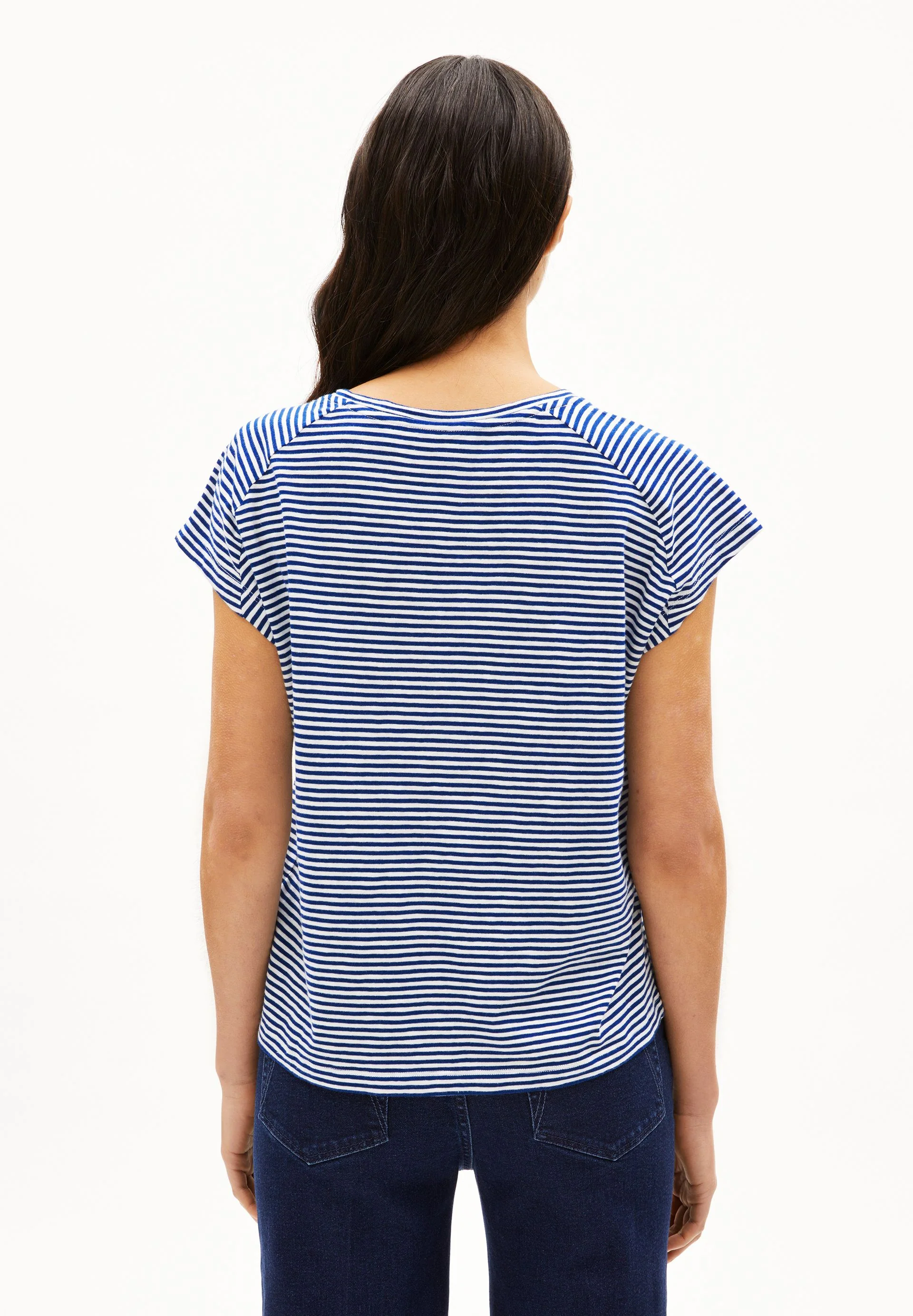 ONELIAA LOVELY STRIPES T-SHIRT | oatmilk-lapis blue - Image 2