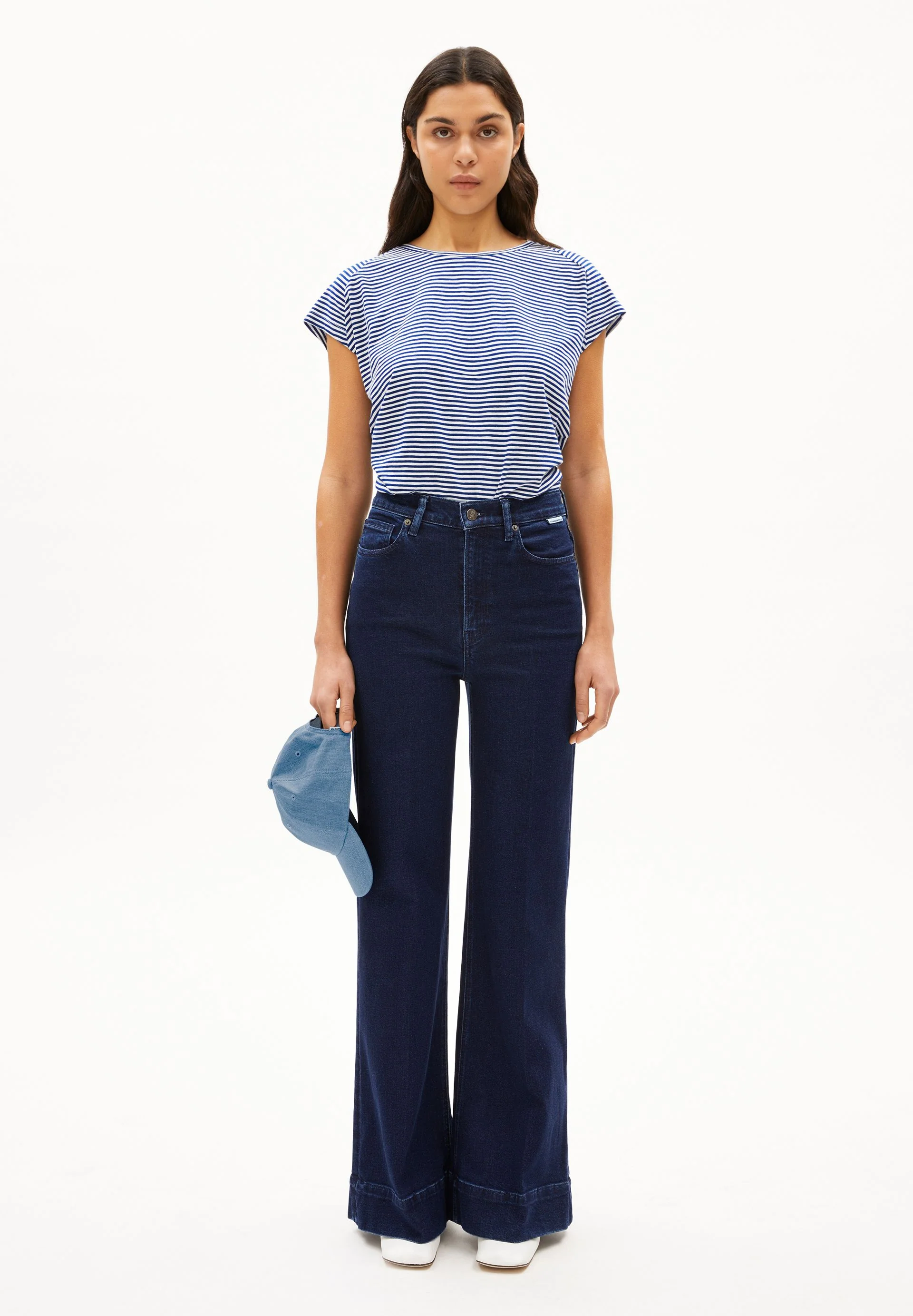 ONELIAA LOVELY STRIPES T-SHIRT | oatmilk-lapis blue - Image 5