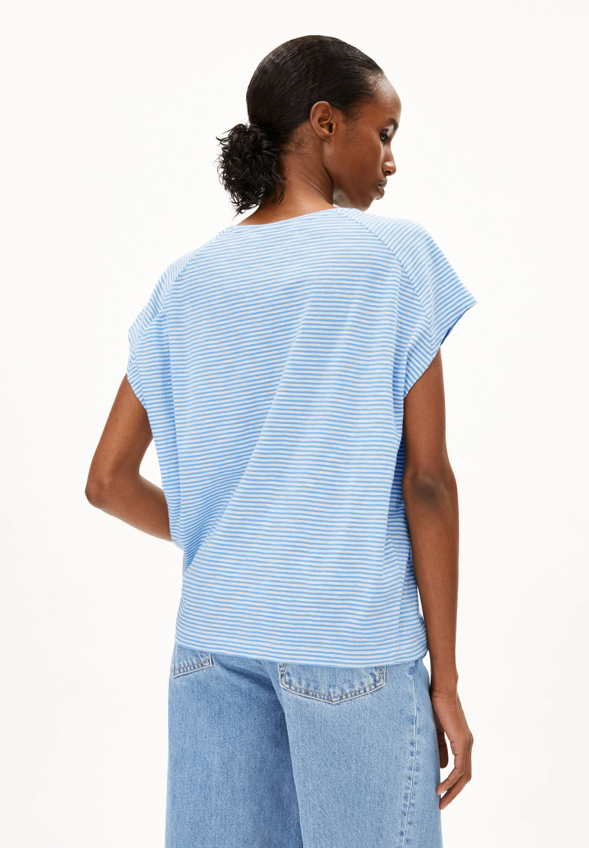 ONELIAA LOVELY STRIPES T-SHIRT | oatmilk-silky blue - Image 2