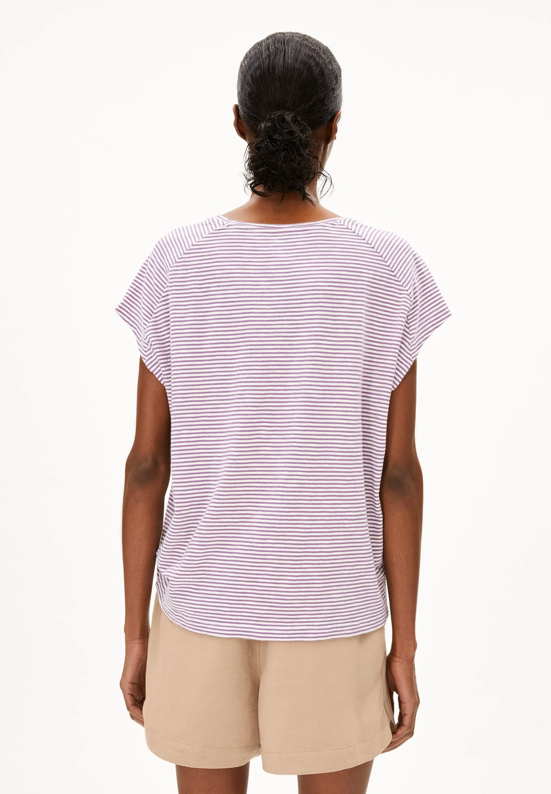 ONELIAA LOVELY STRIPES T-SHIRT | oatmilk-sunset sky - Image 2