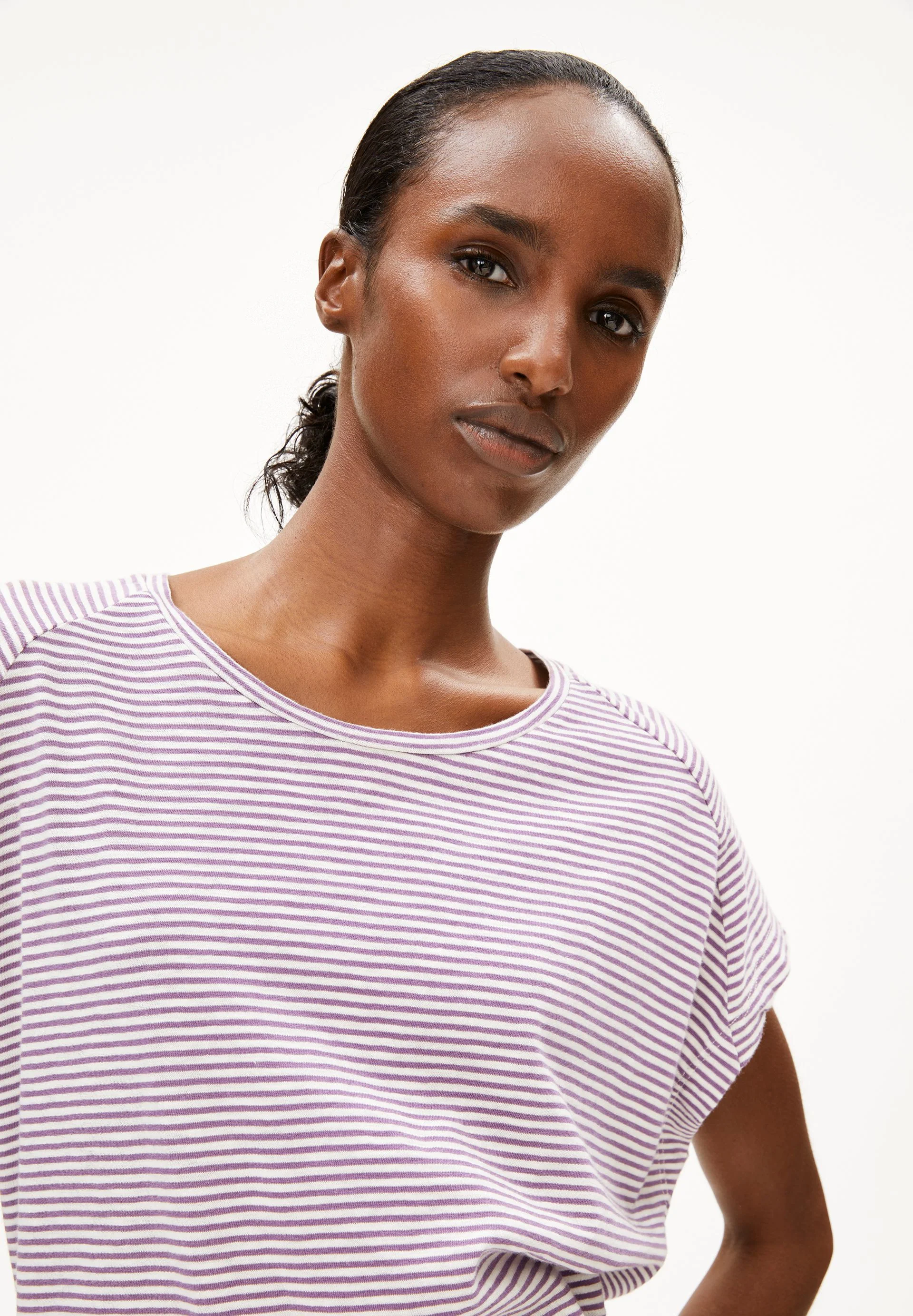 ONELIAA LOVELY STRIPES T-SHIRT | oatmilk-sunset sky - Image 3
