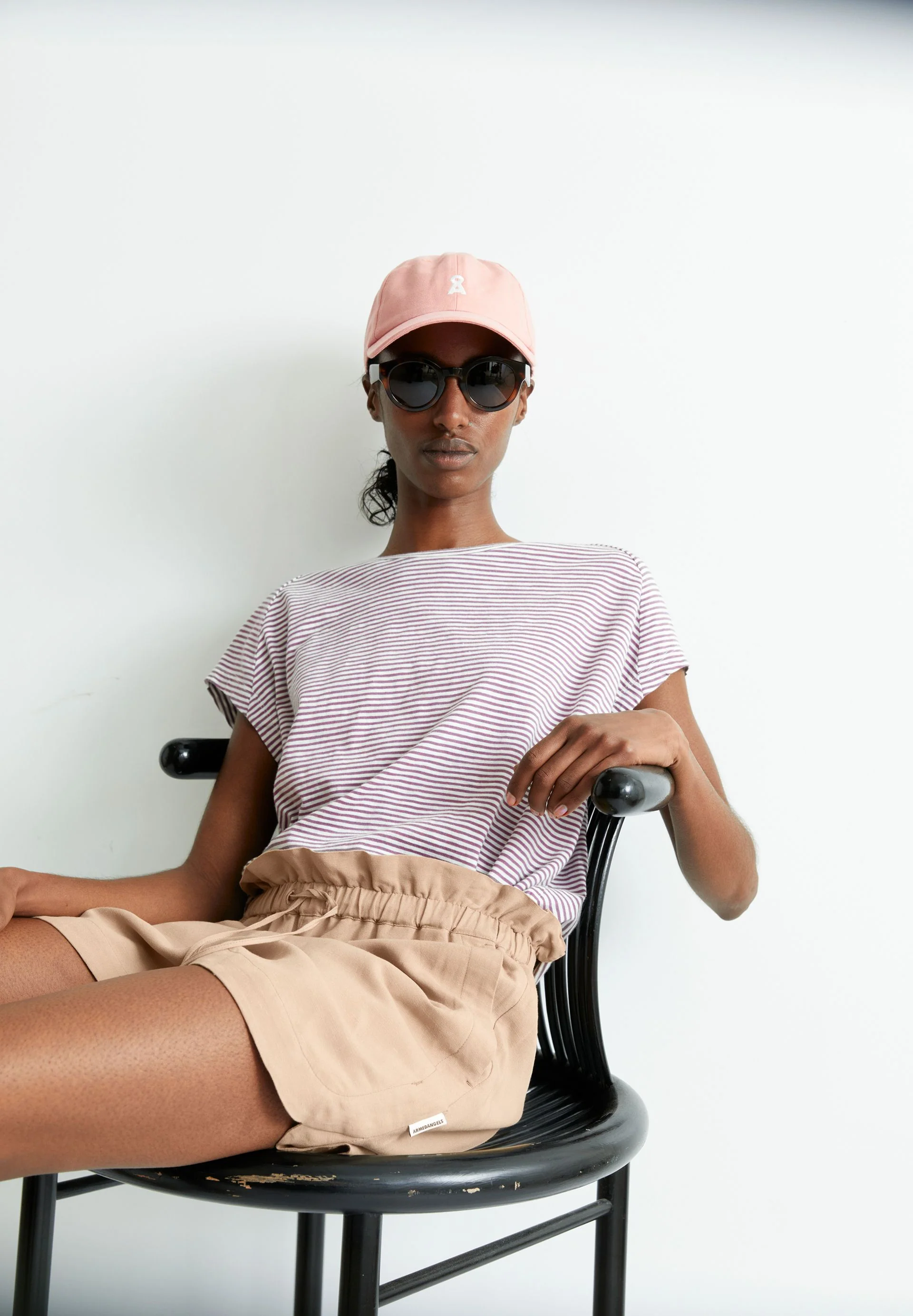 ONELIAA LOVELY STRIPES T-SHIRT | oatmilk-sunset sky - Image 4