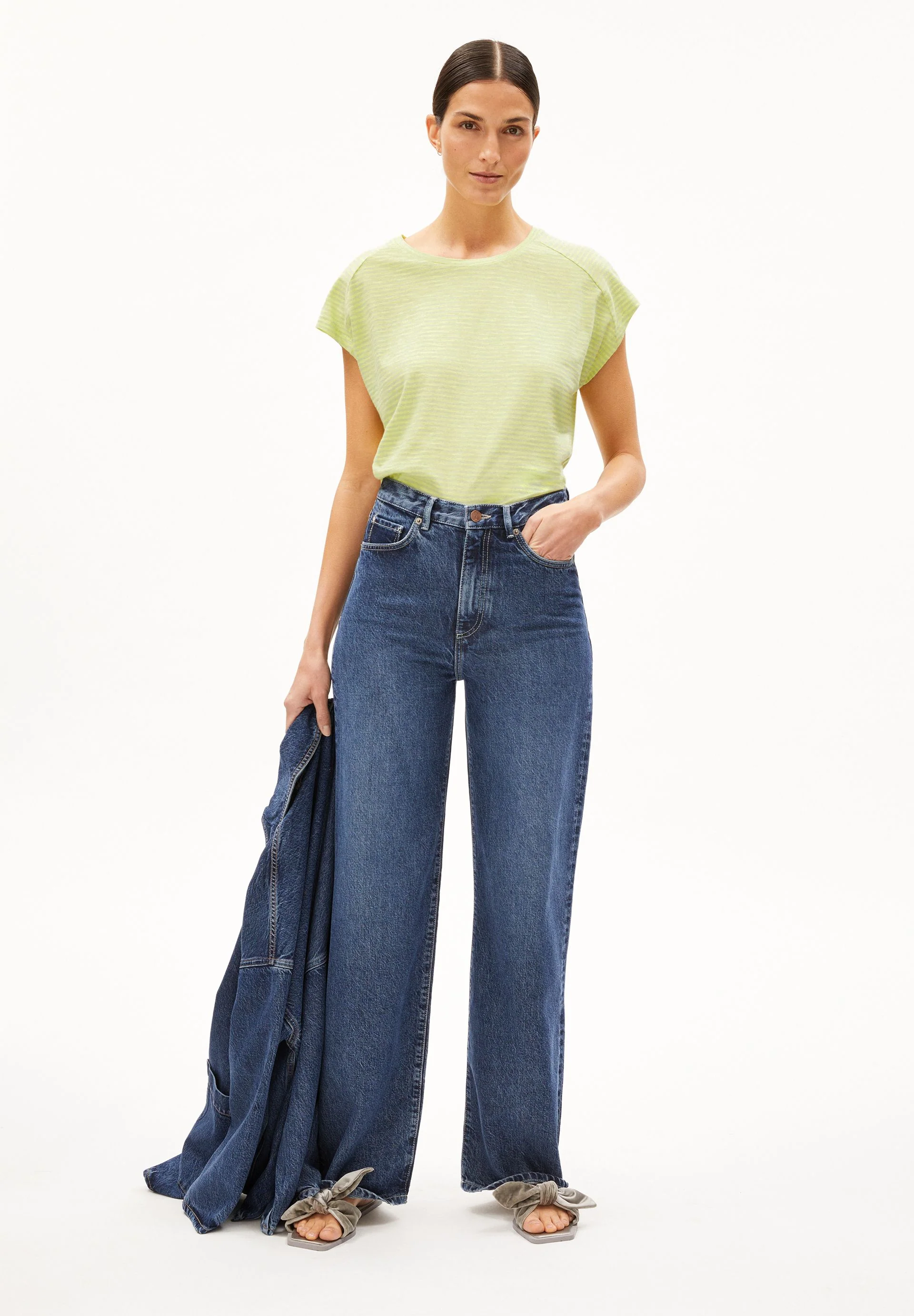 ONELIAA LOVELY STRIPES T-SHIRT | pastel green-armedangels yellow light - Image 5