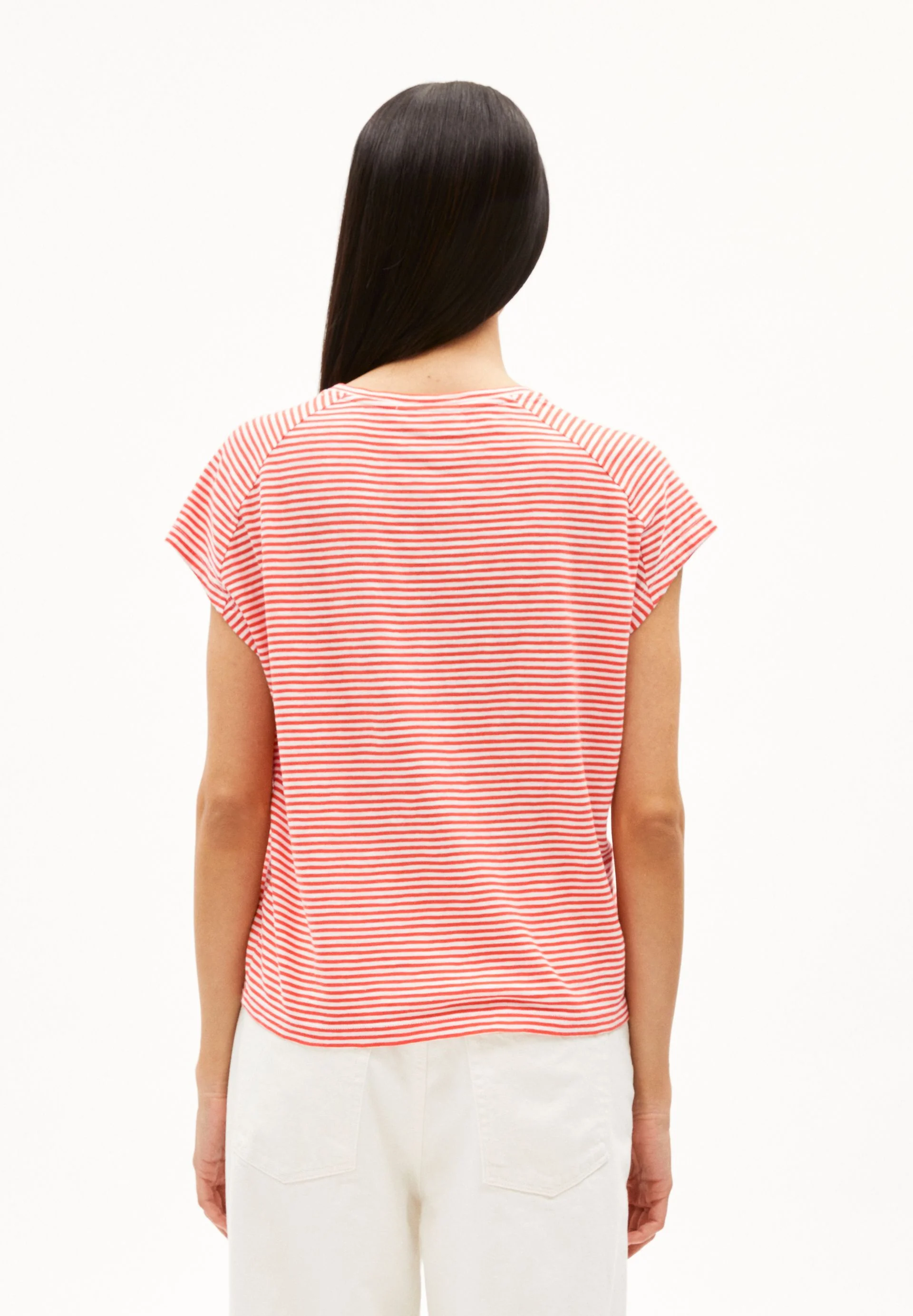 ONELIAA LOVELY STRIPES T-SHIRT | poppy red-oatmilk - Image 2
