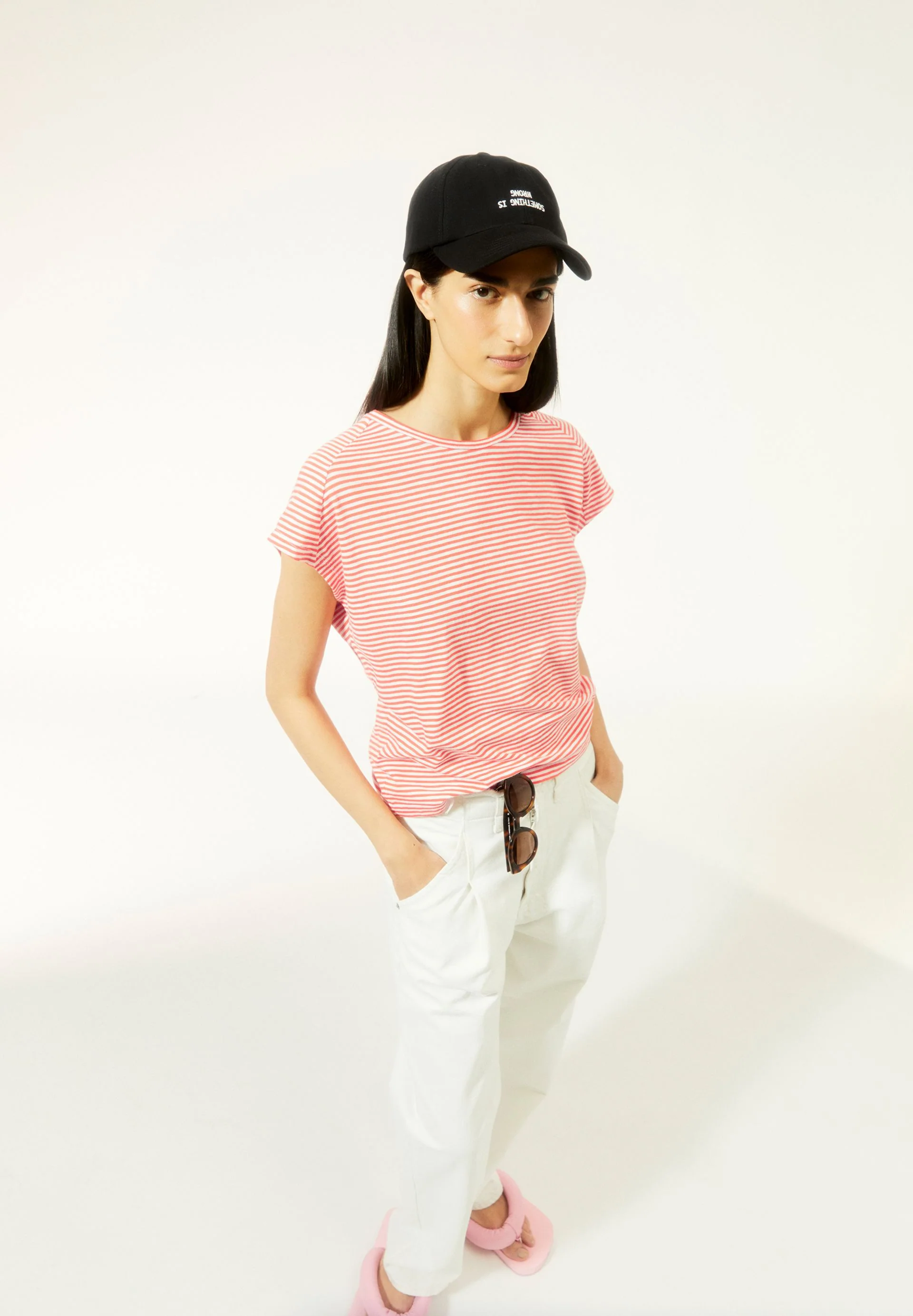 ONELIAA LOVELY STRIPES T-SHIRT | poppy red-oatmilk - Image 4