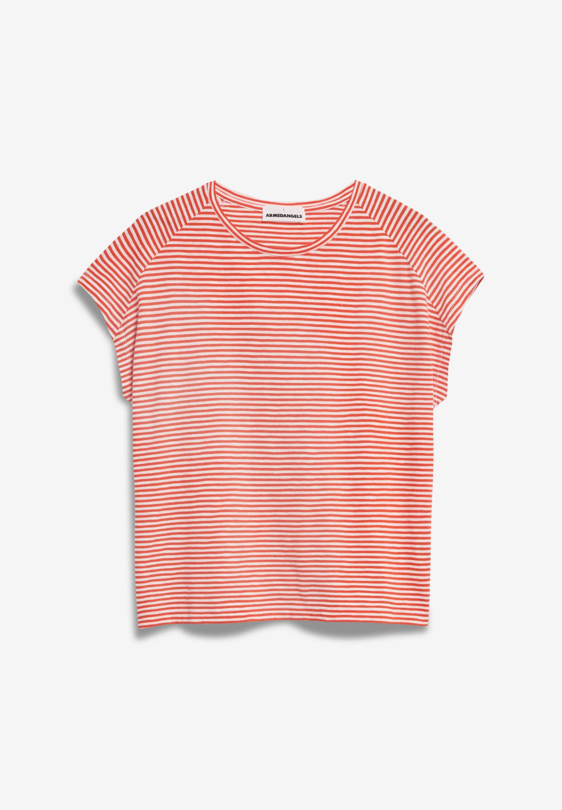ONELIAA LOVELY STRIPES T-SHIRT | poppy red-oatmilk - Image 6