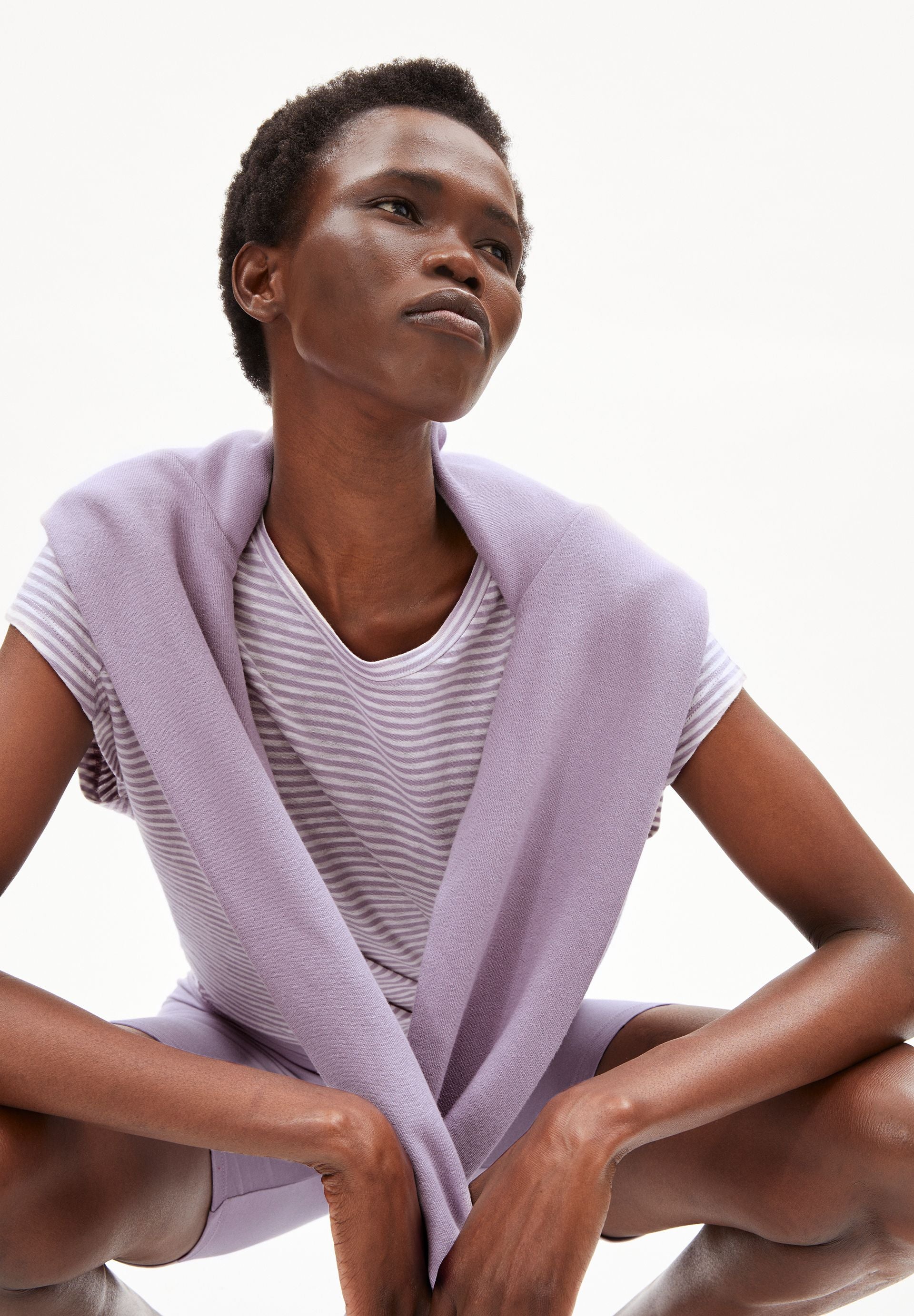 ONELIAA LOVELY STRIPES T-SHIRT | purple noise-oatmilk - Image 4