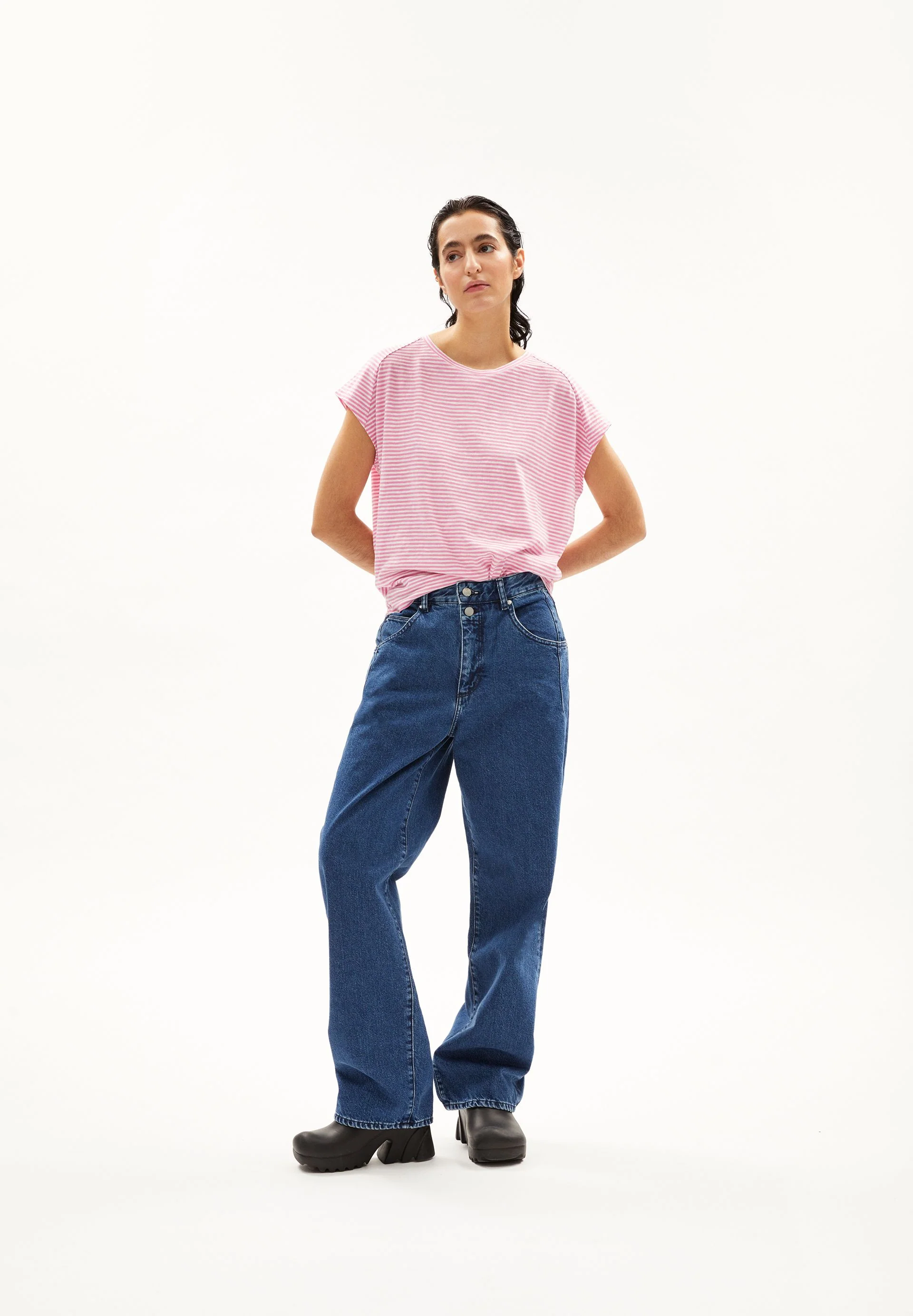 ONELIAA LOVELY STRIPES T-SHIRT | raspberry pink-oatmilk - Image 5