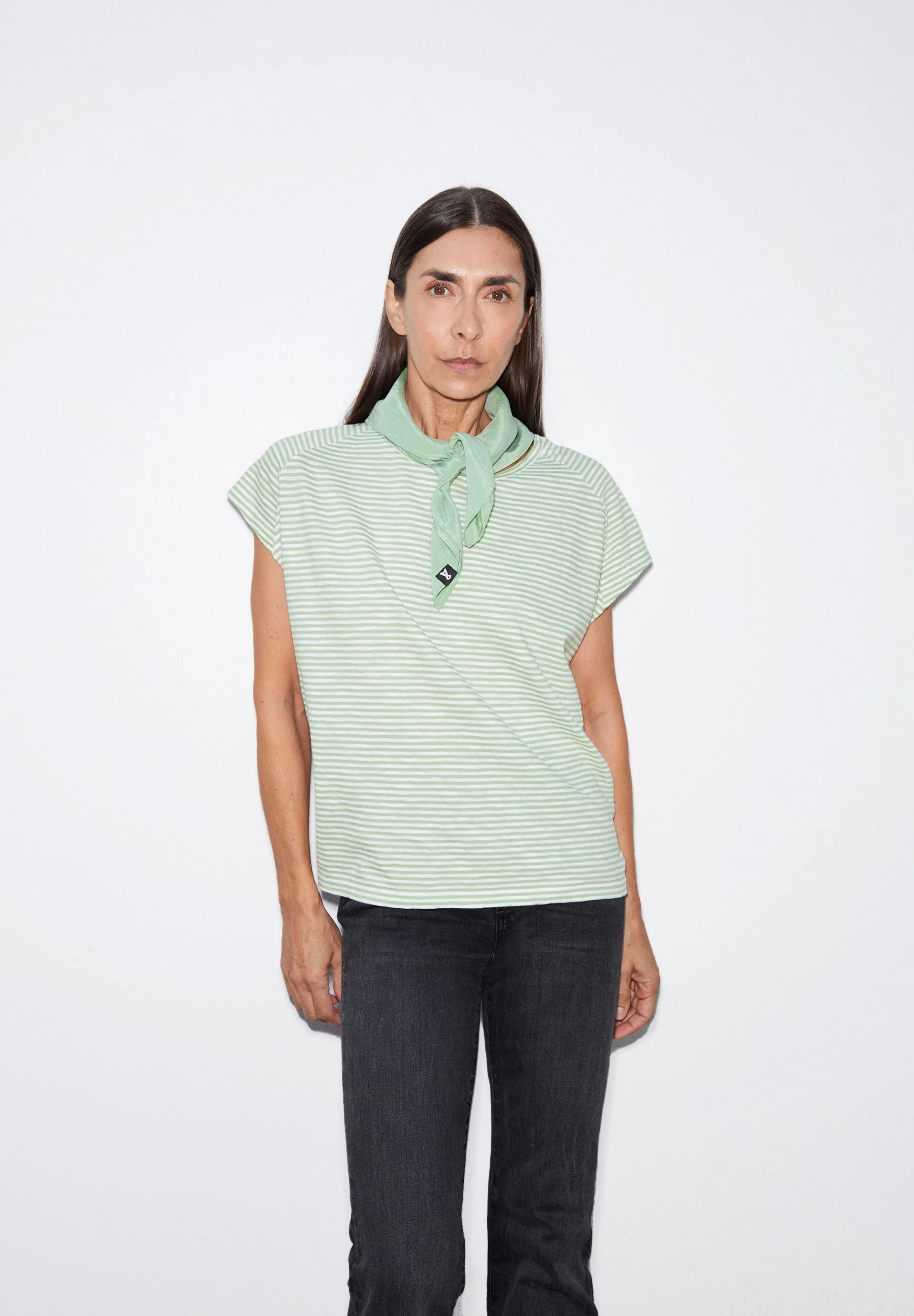 ONELIAA LOVELY STRIPES T-SHIRT | smith green-oatmilk - Image 4
