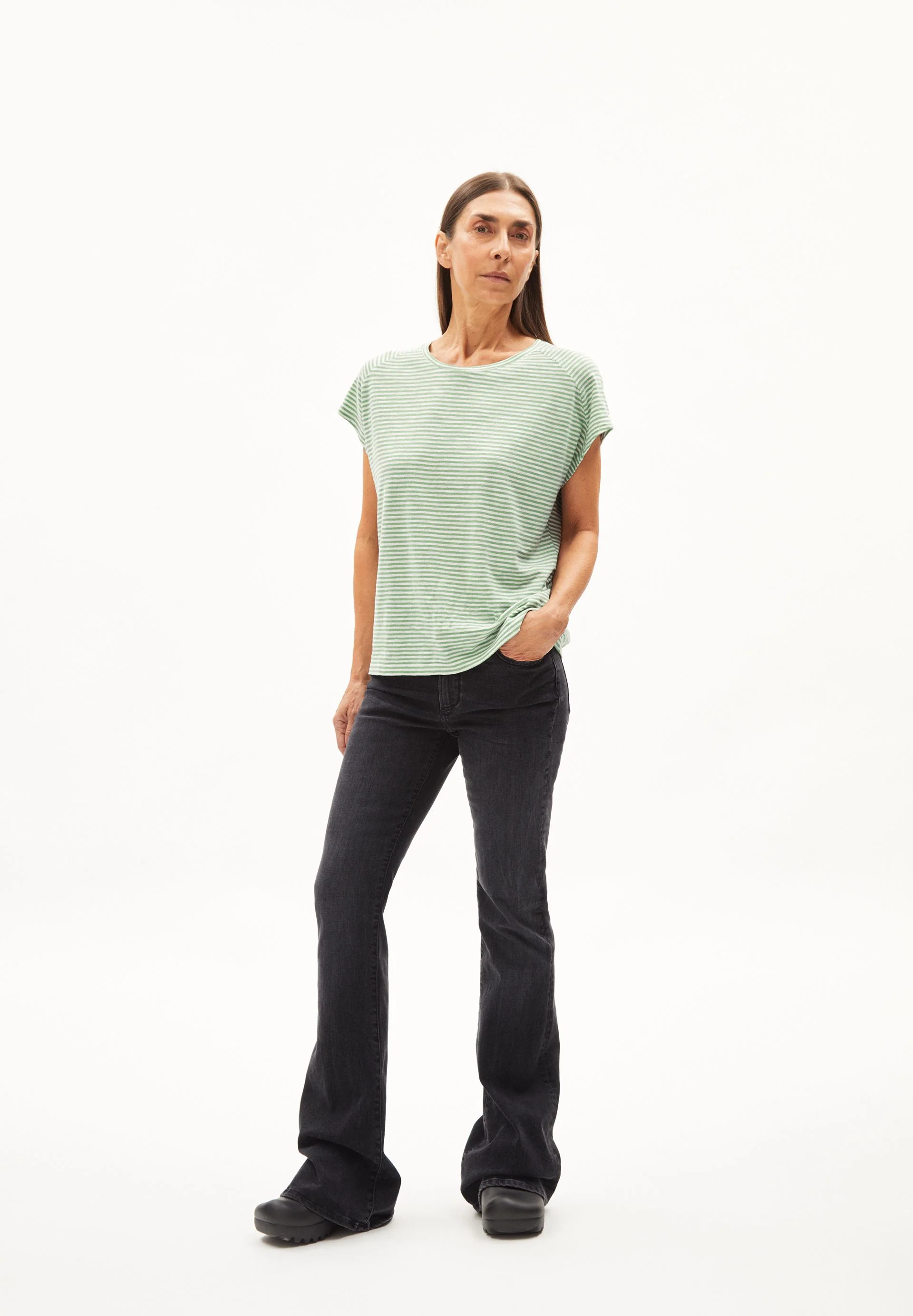 ONELIAA LOVELY STRIPES T-SHIRT | smith green-oatmilk - Image 5