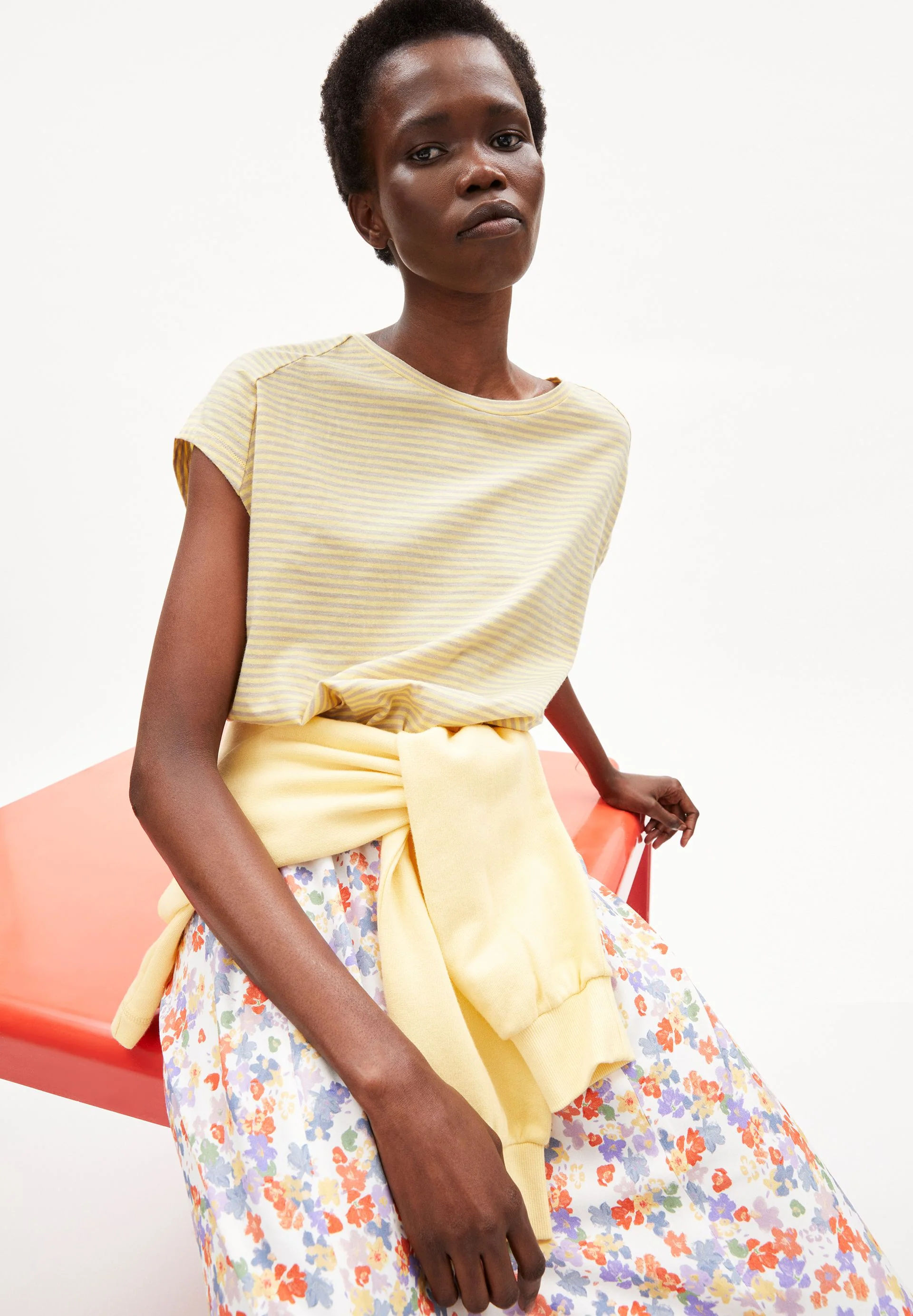 ONELIAA LOVELY STRIPES T-SHIRT | straw-light desert - Image 4