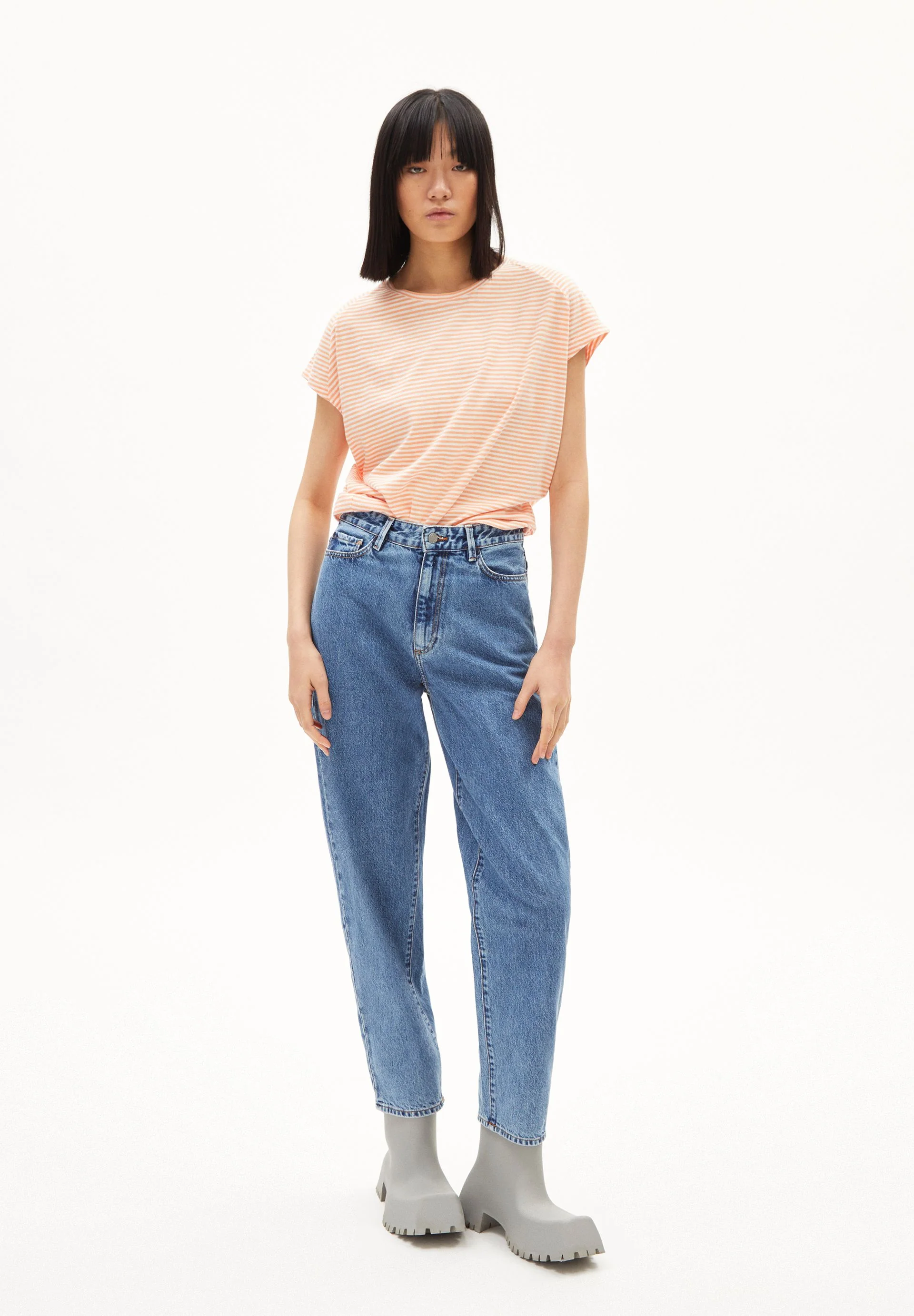 ONELIAA LOVELY STRIPES T-SHIRT | warm peach-oatmilk - Image 5