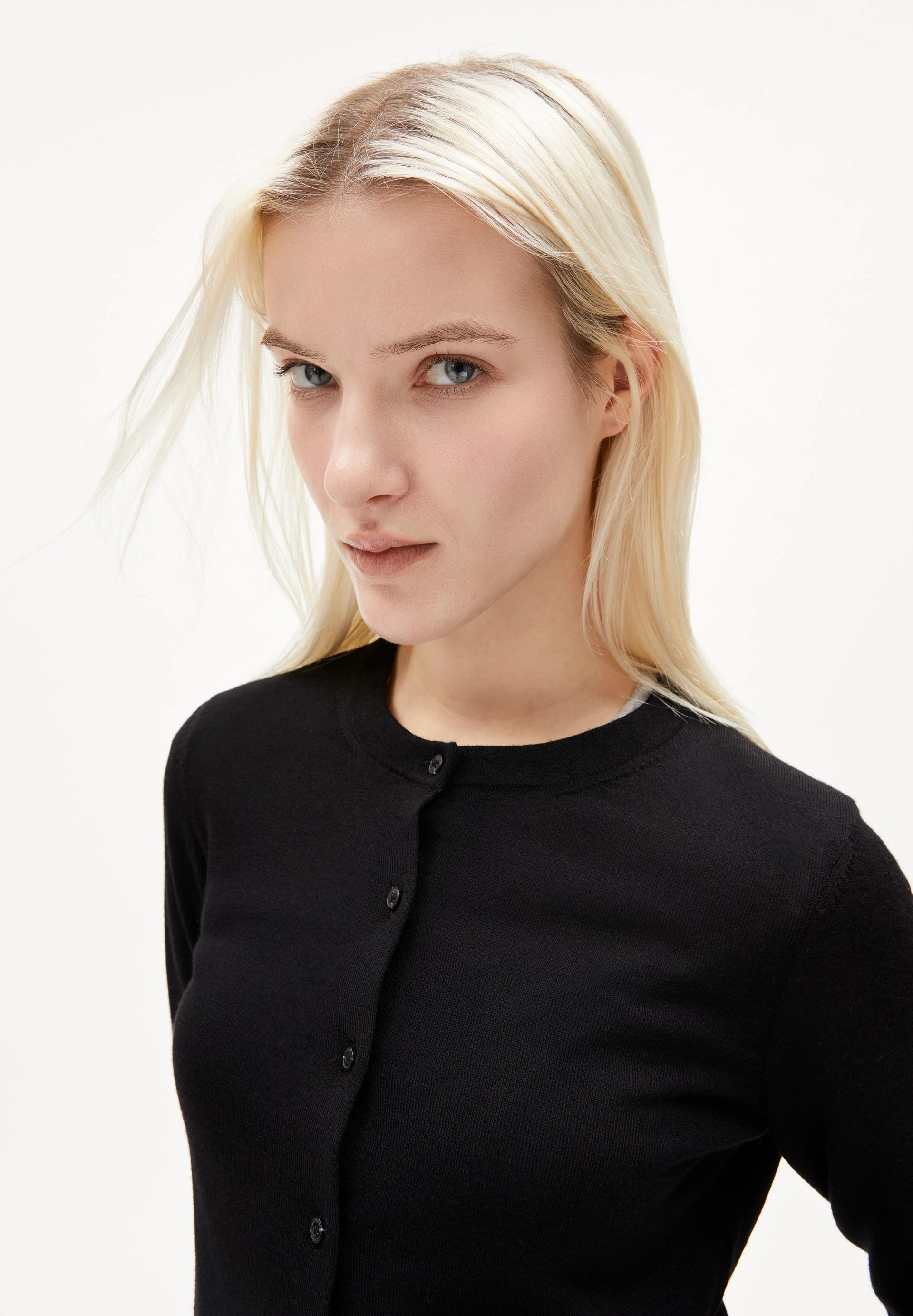 OPHALIAA MERINO STRICKJACKE | black - Image 3