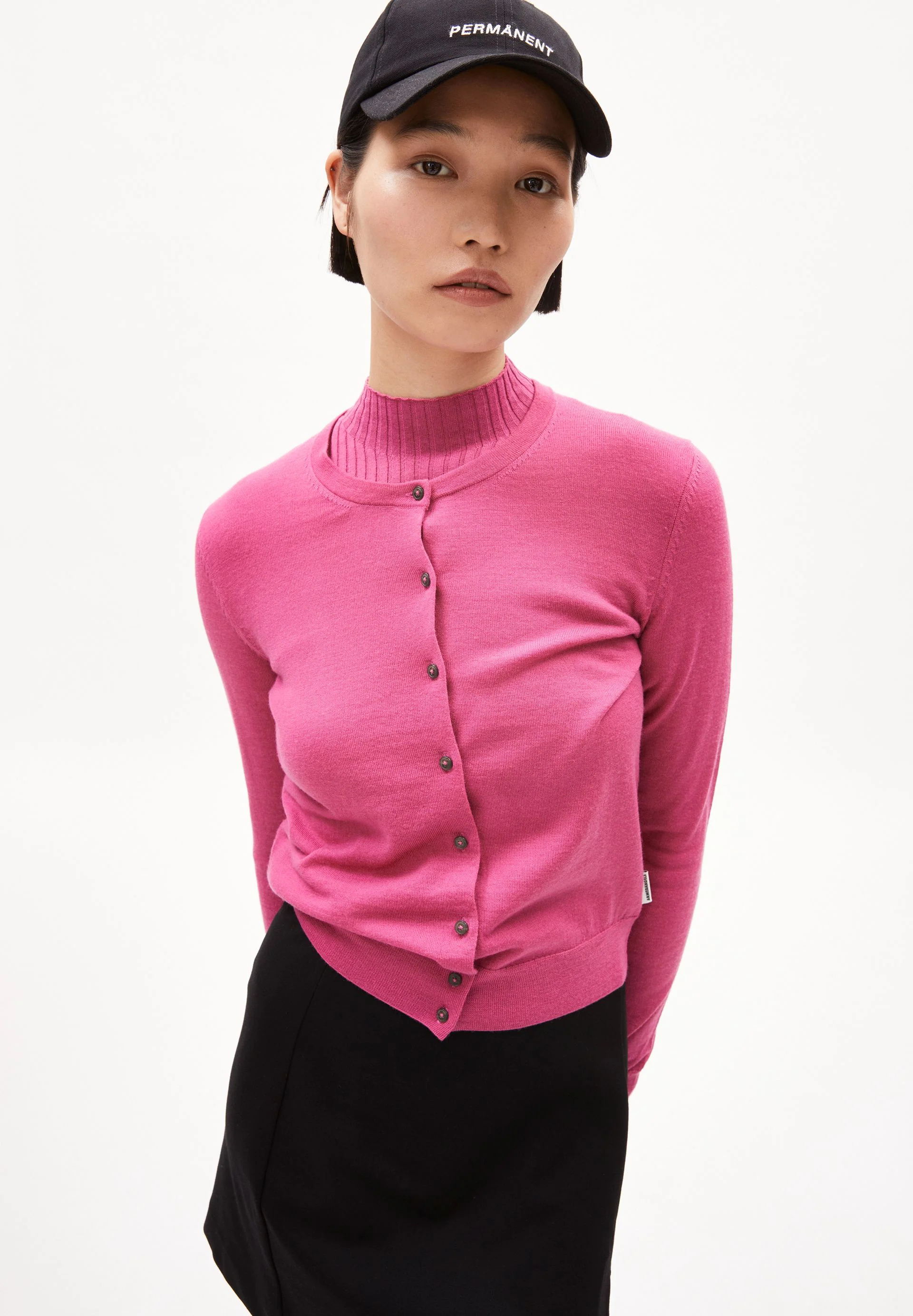 OPHALIAA MERINO STRICKJACKE | crushed berry - Image 3