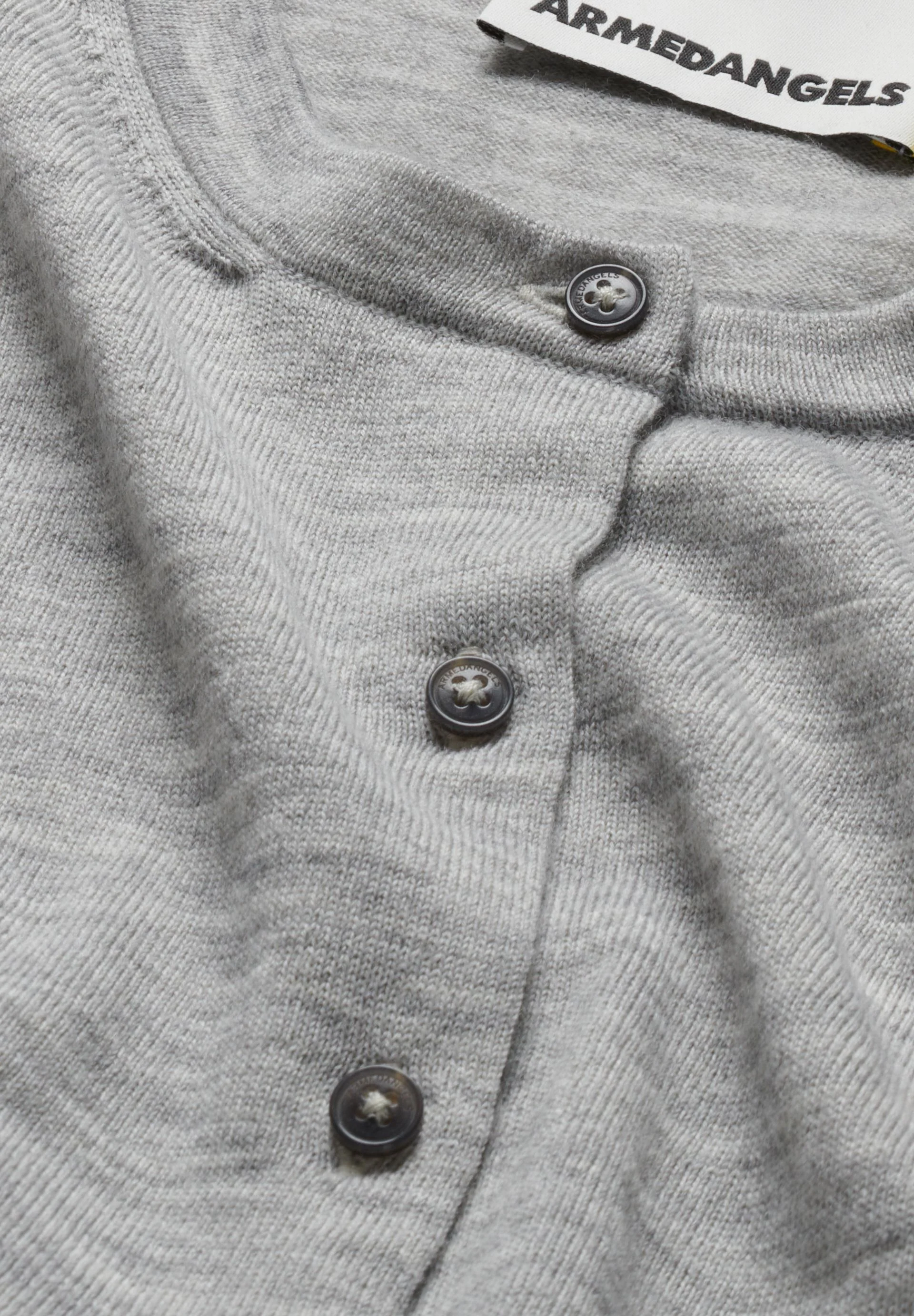 OPHALIAA MERINO STRICKJACKE | light grey melange - Image 6