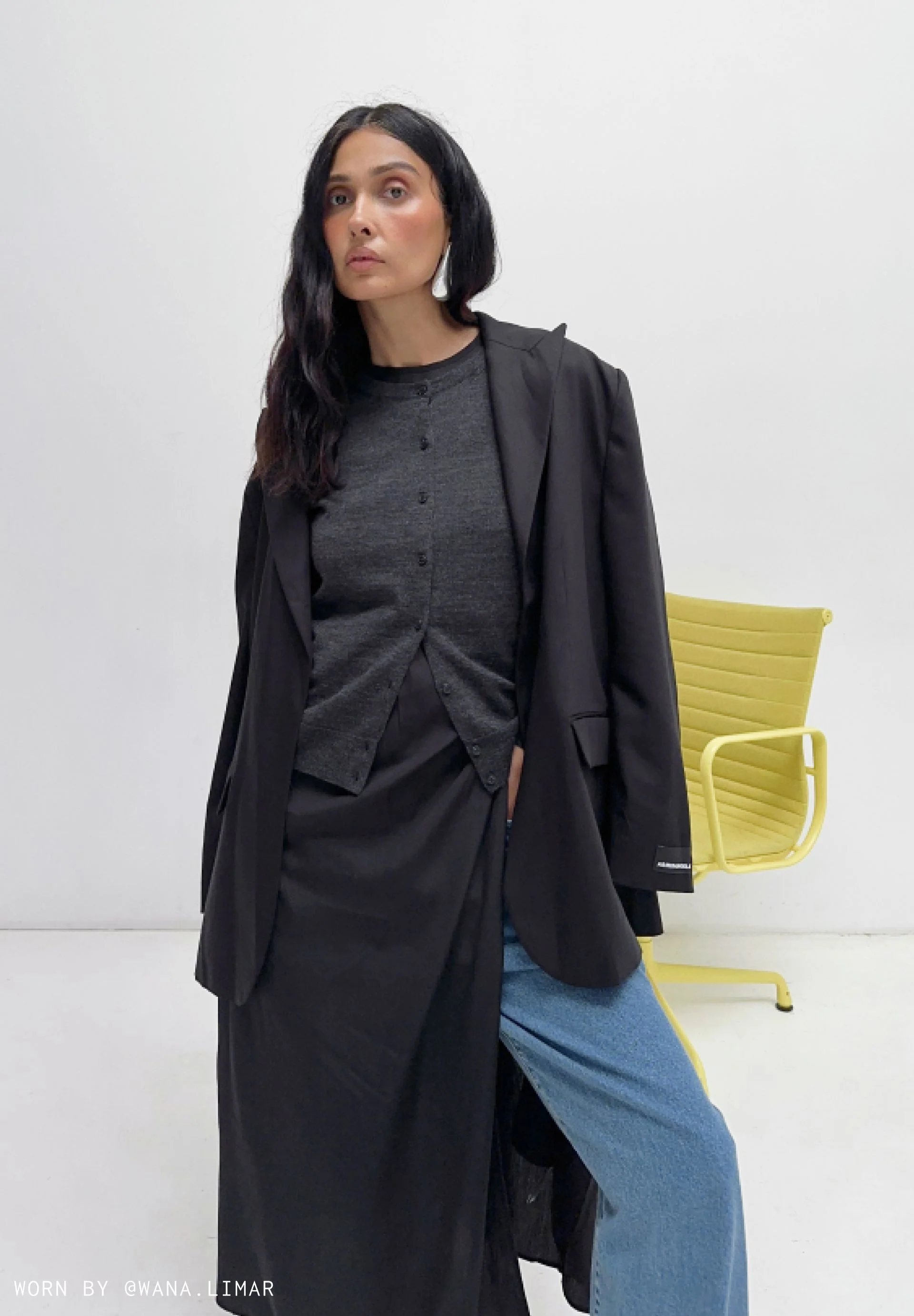 OPHALIAA MERINO STRICKJACKE | steel melange - Image 7