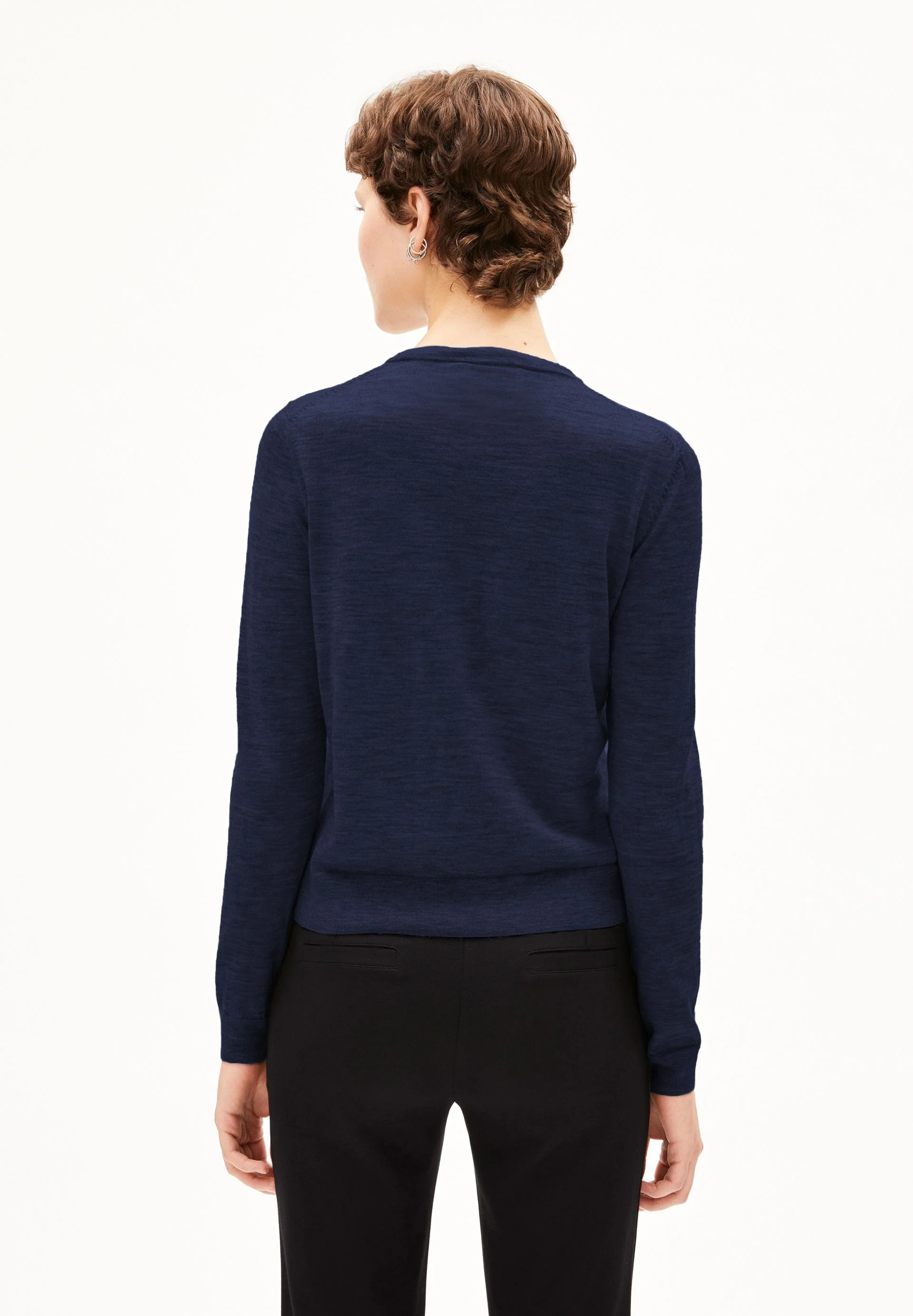 OPHALIAA MERINO STRICKJACKE | tinted navy - Image 2