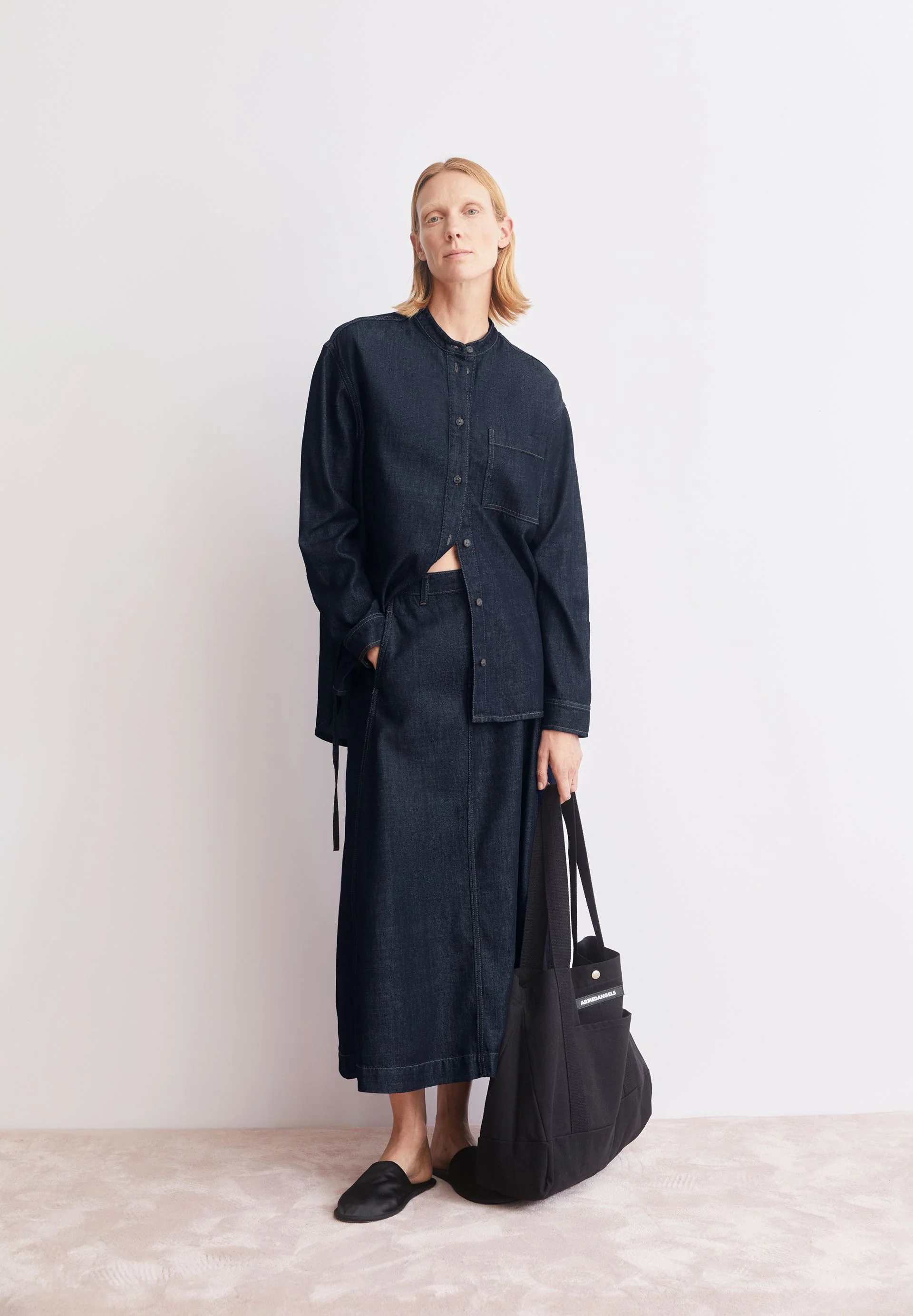 PANELLED JEANS-MIDI-ROCK | rinse - Image 4