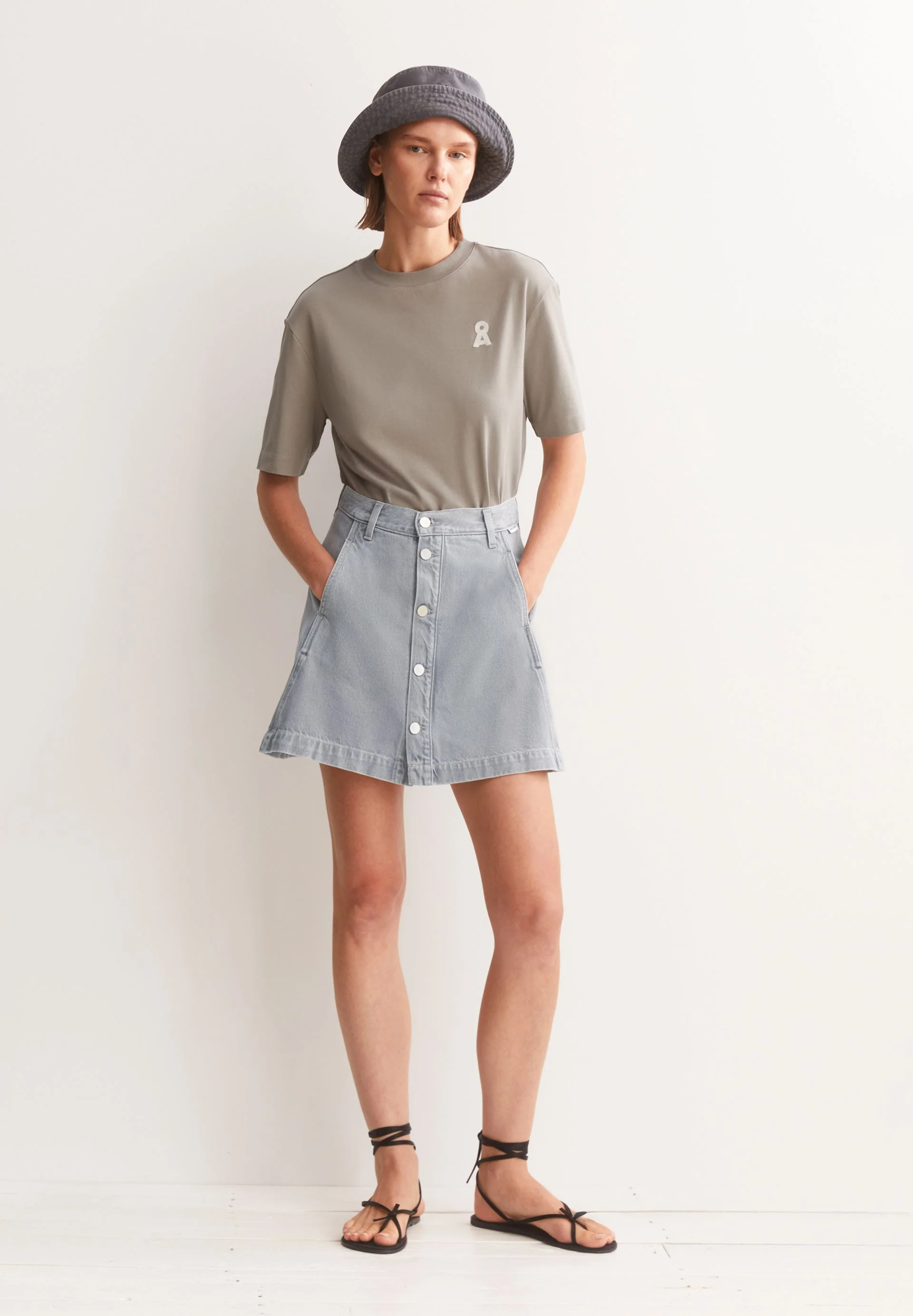 PANELLED JEANS-MINI-ROCK | loa - Image 4