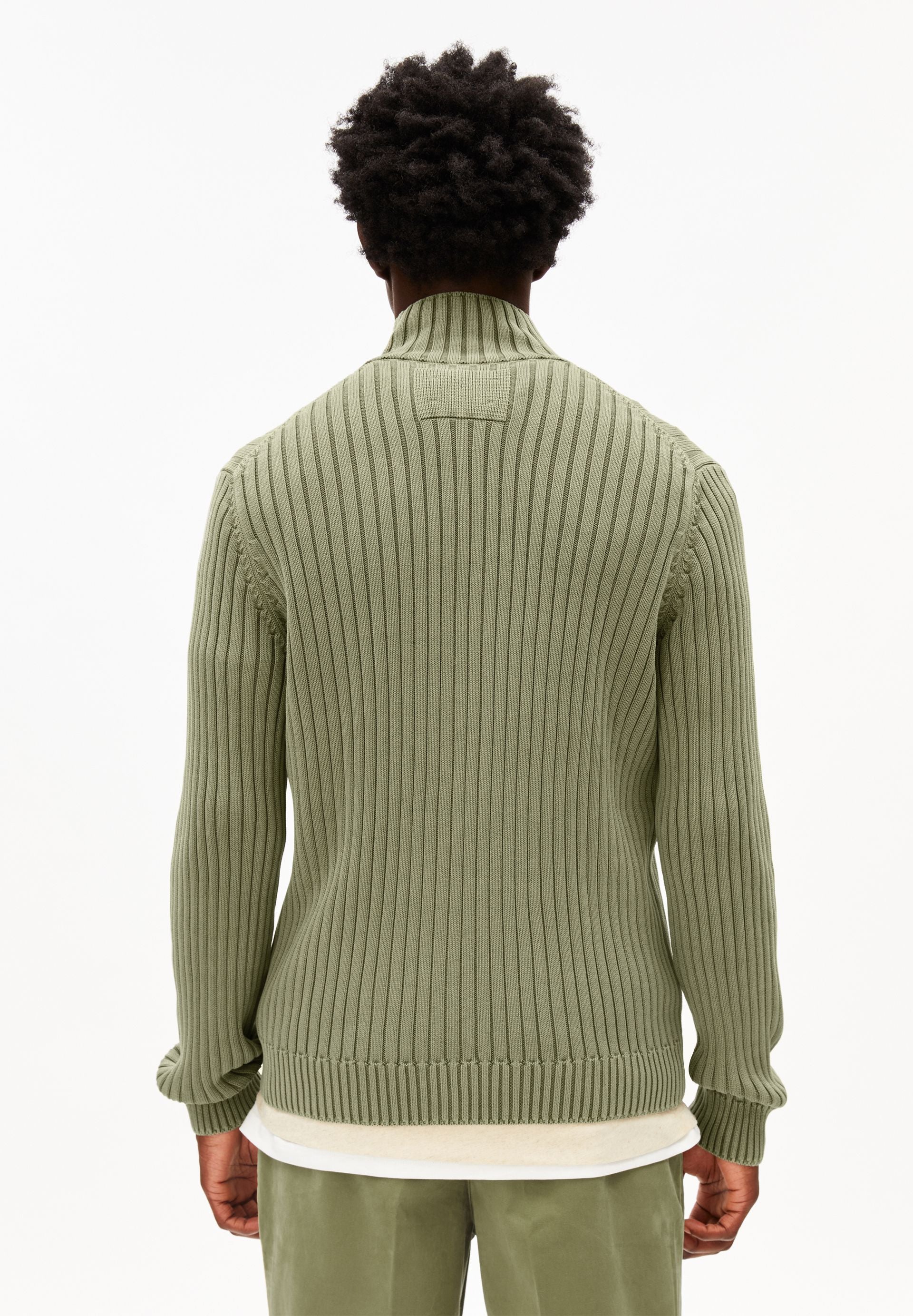 PIGMENT DYE STRICKJACKE | fatigue green - Image 2