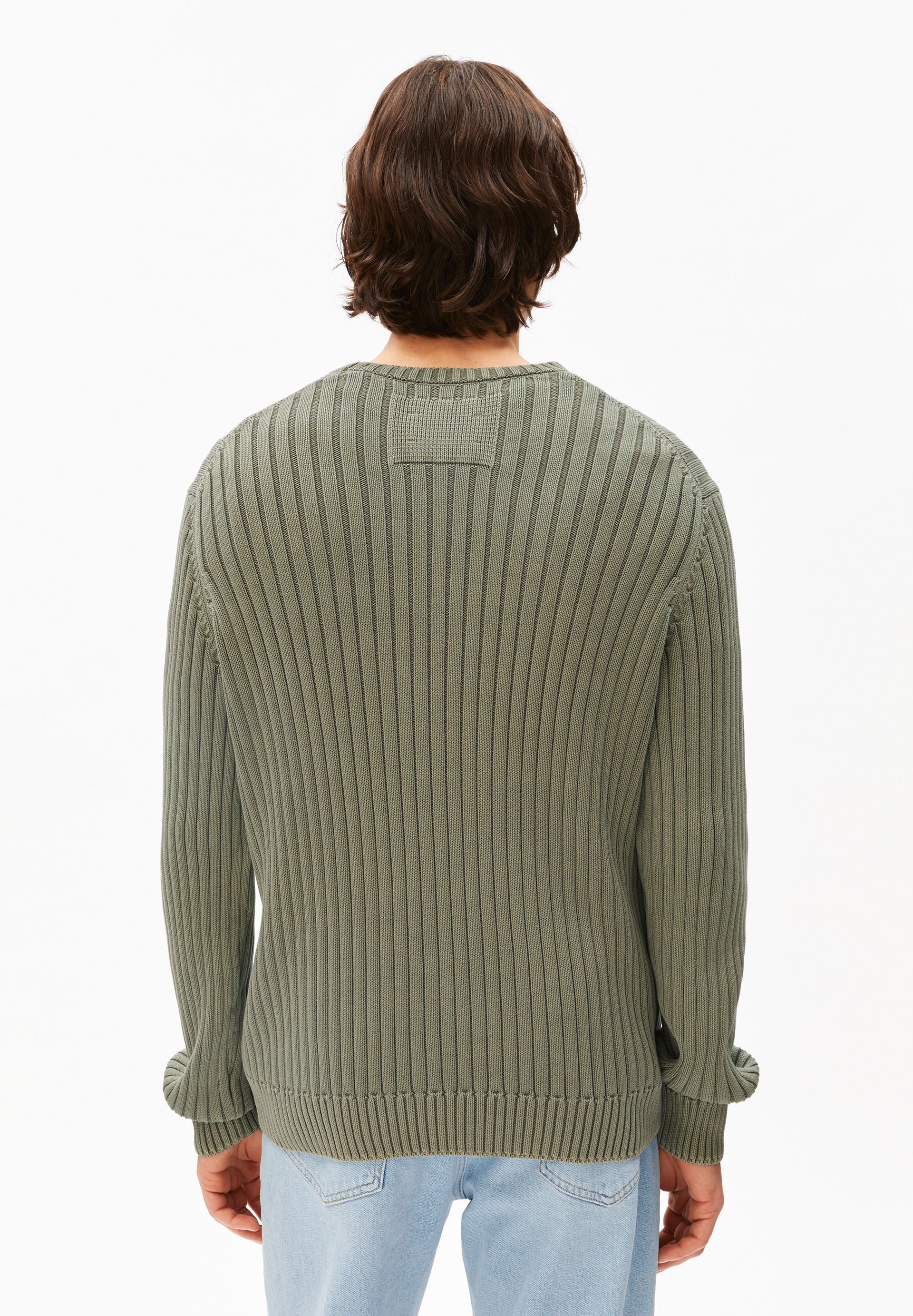 PIGMENT DYE RIPP-STRICKPULLOVER | fatigue green - Image 2