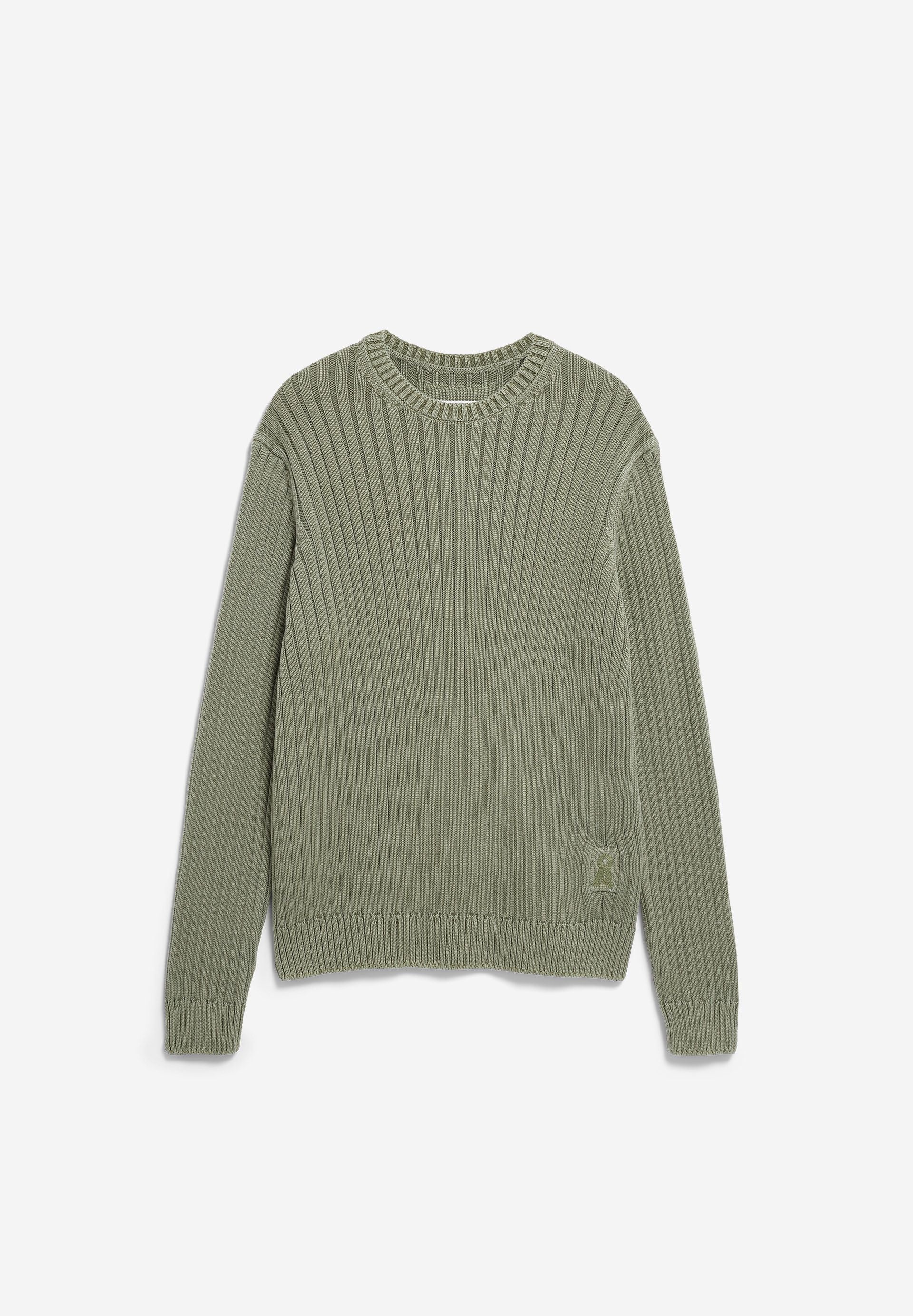PIGMENT DYE RIPP-STRICKPULLOVER | fatigue green - Image 6
