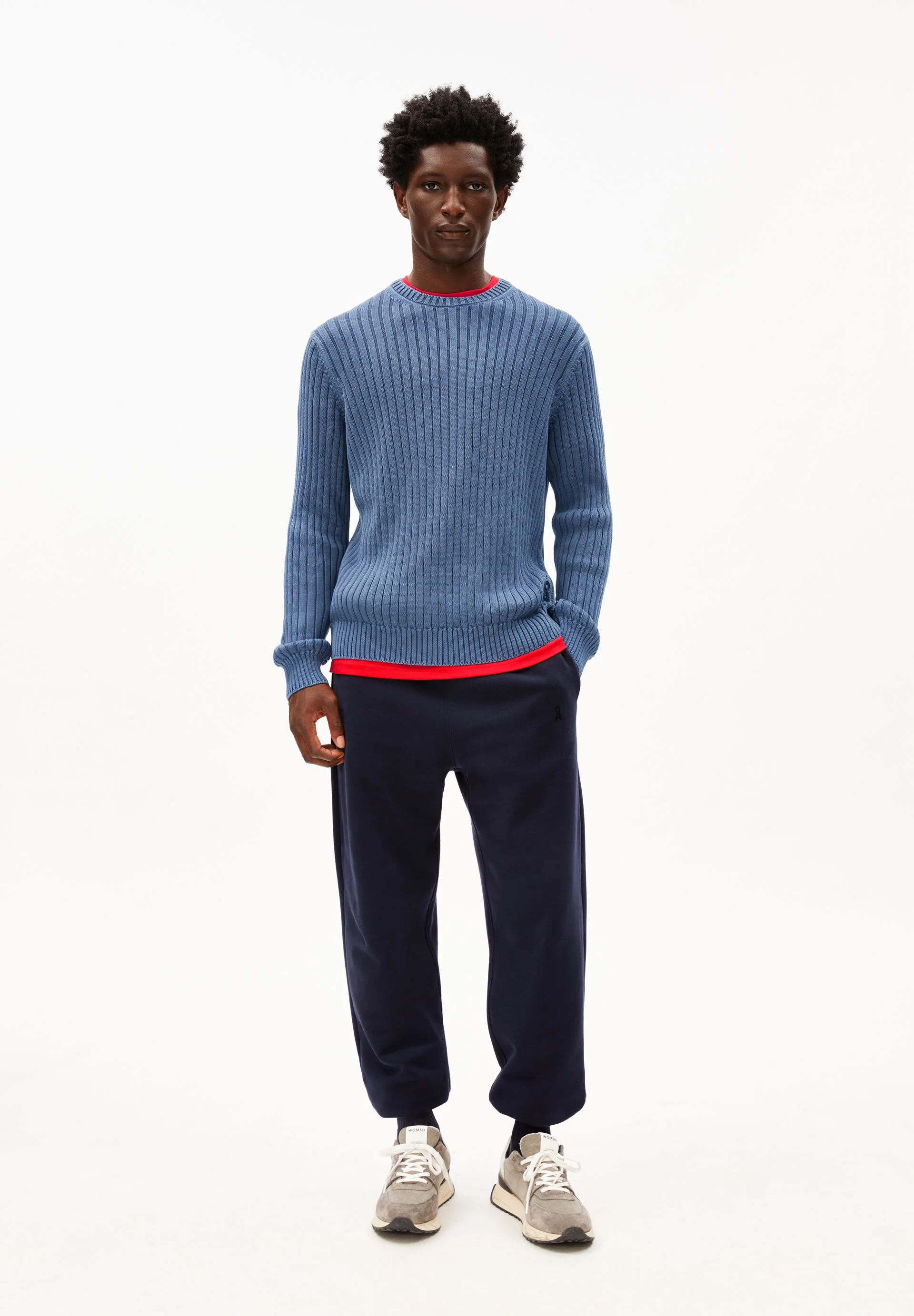 PIGMENT DYE RIPP-STRICKPULLOVER | light tinted navy - Image 5