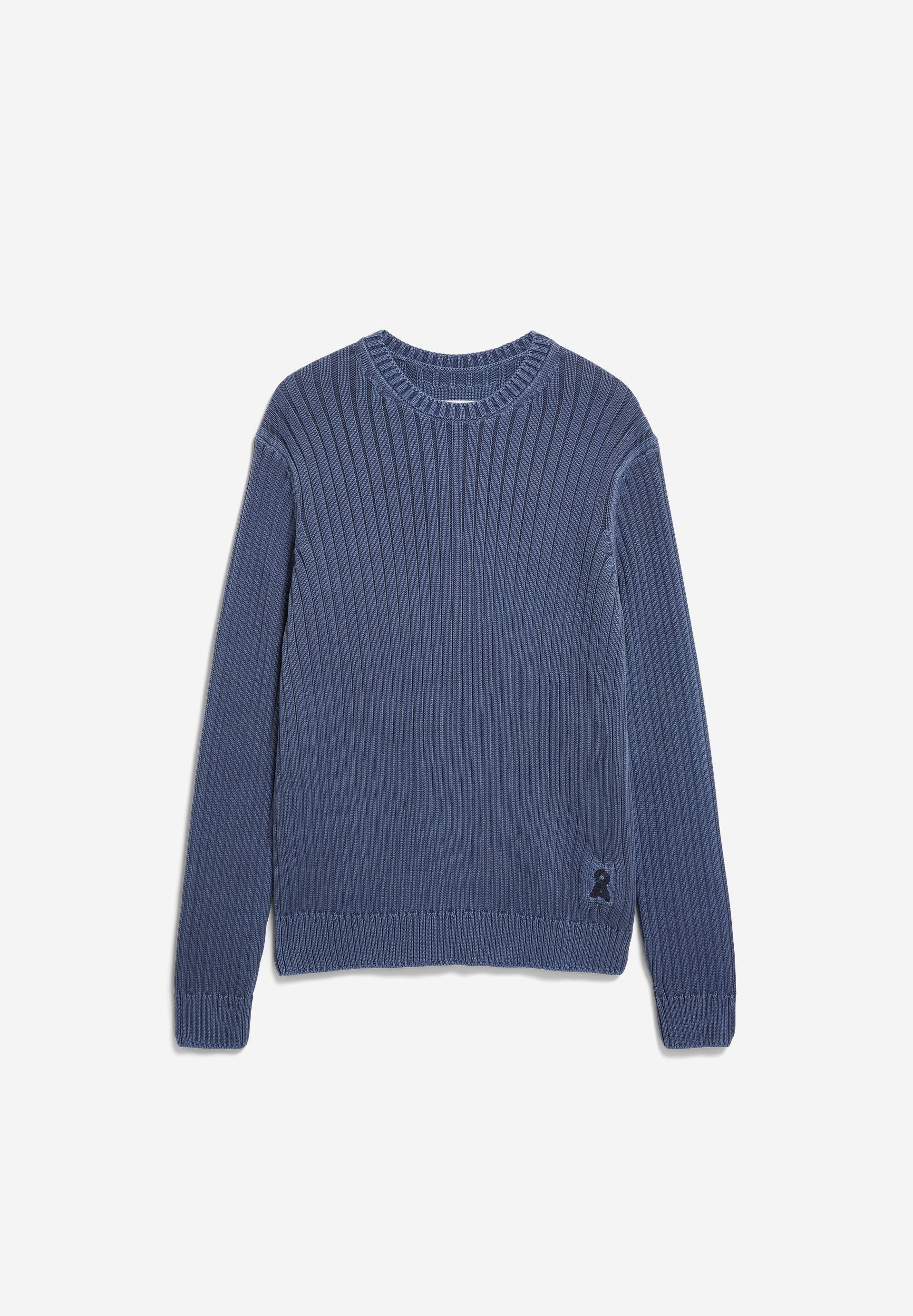 PIGMENT DYE RIPP-STRICKPULLOVER | light tinted navy - Image 6