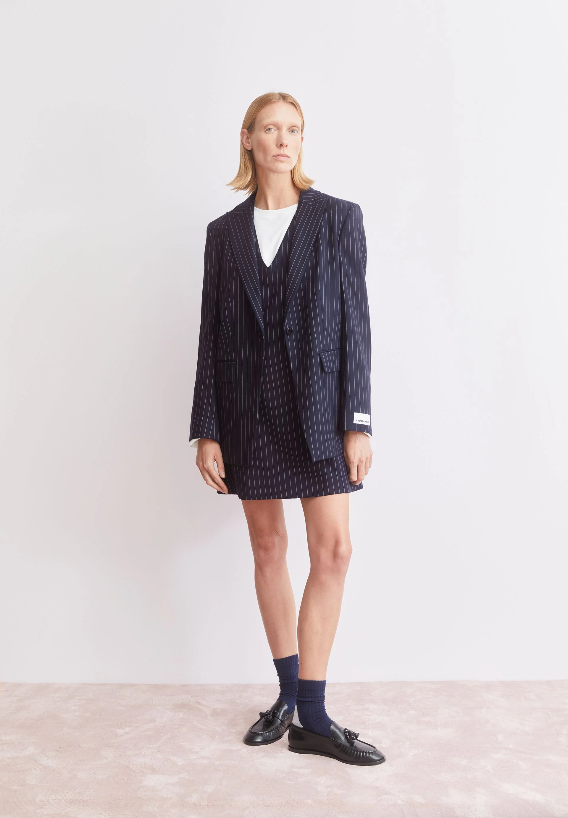 MIKULAA NADELSTREIFENBLAZER | night sky-white - Image 4