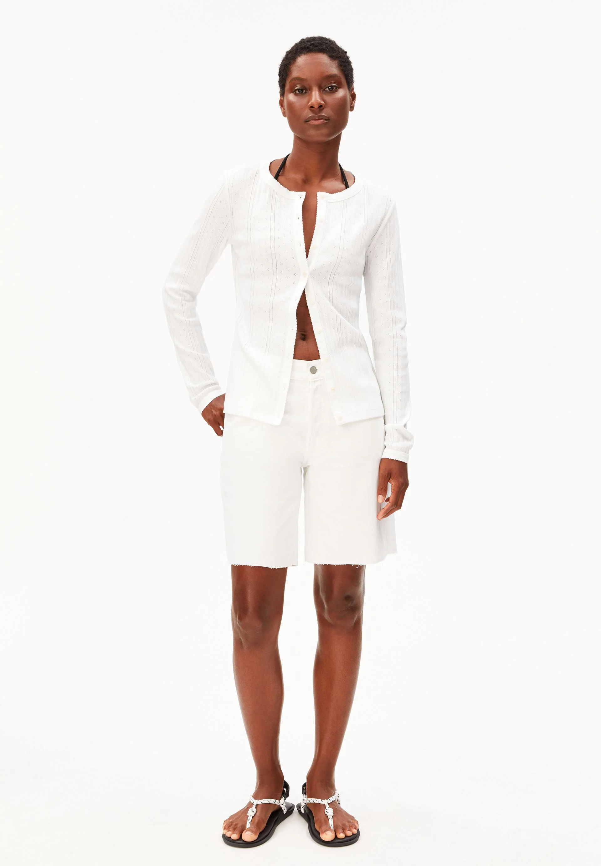 POINTELLE CARDIGAN | white - Image 5