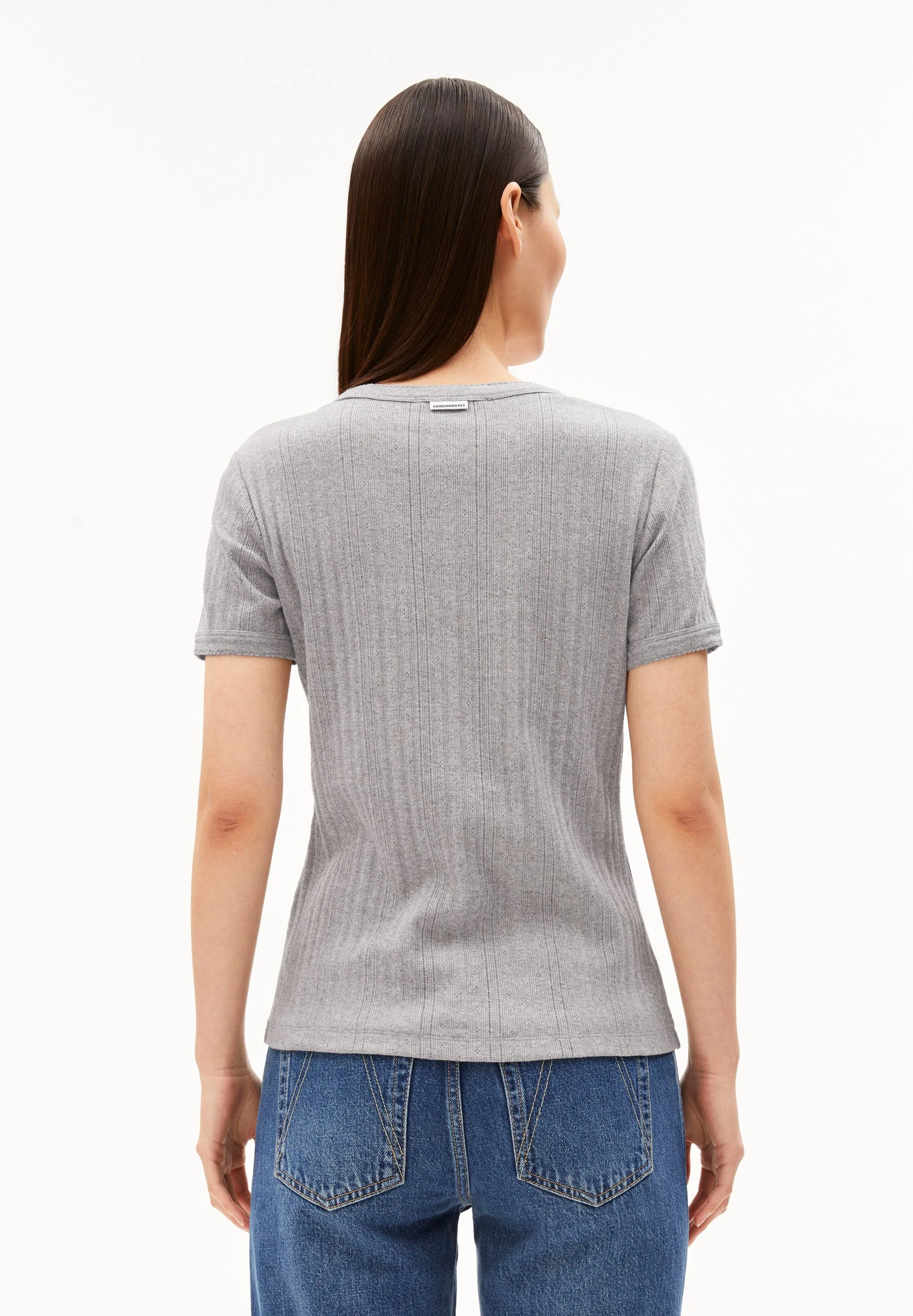POINTELLE T-SHIRT | silver melange - Image 2