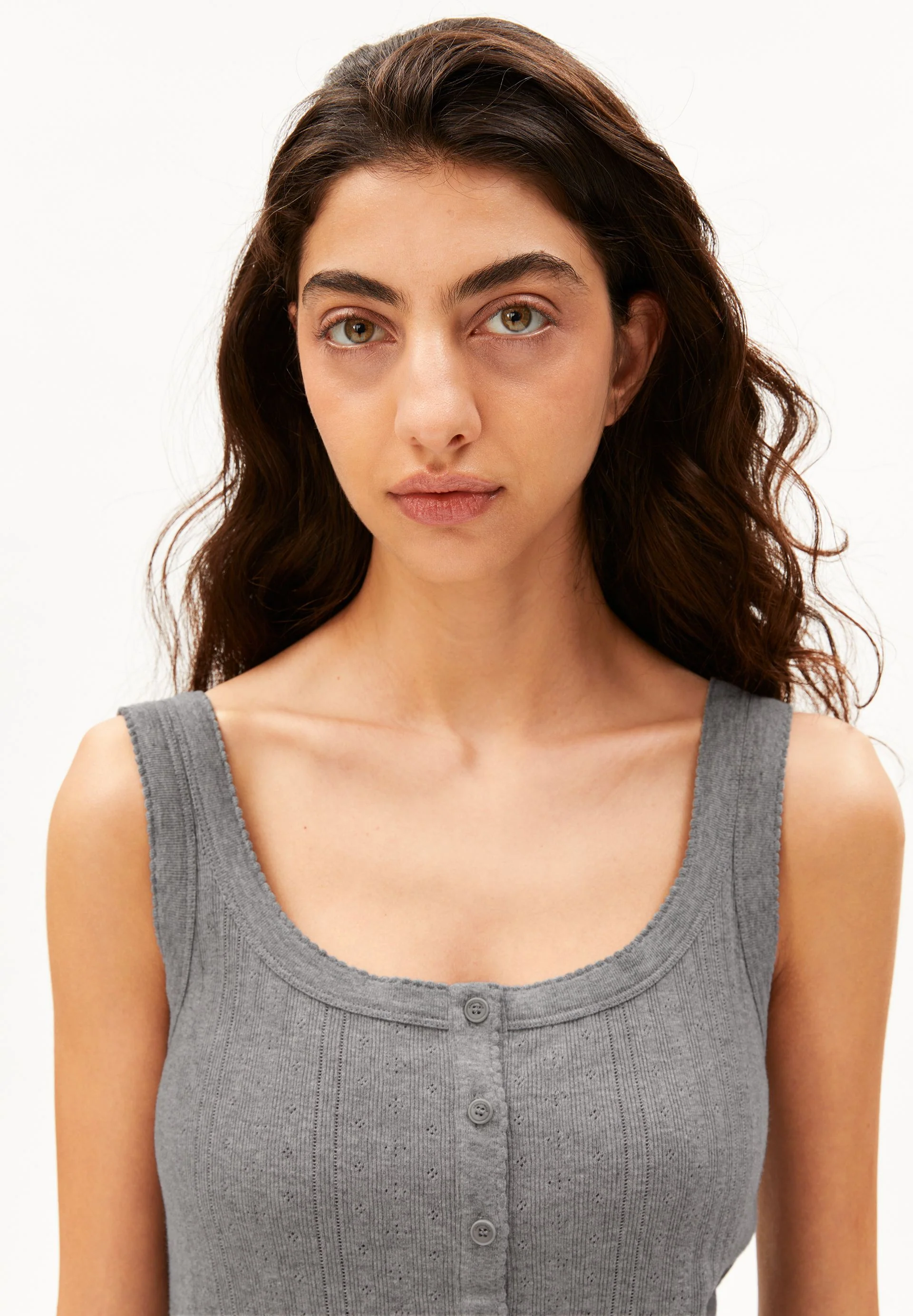 POINTELLE TOP | silver melange - Image 3