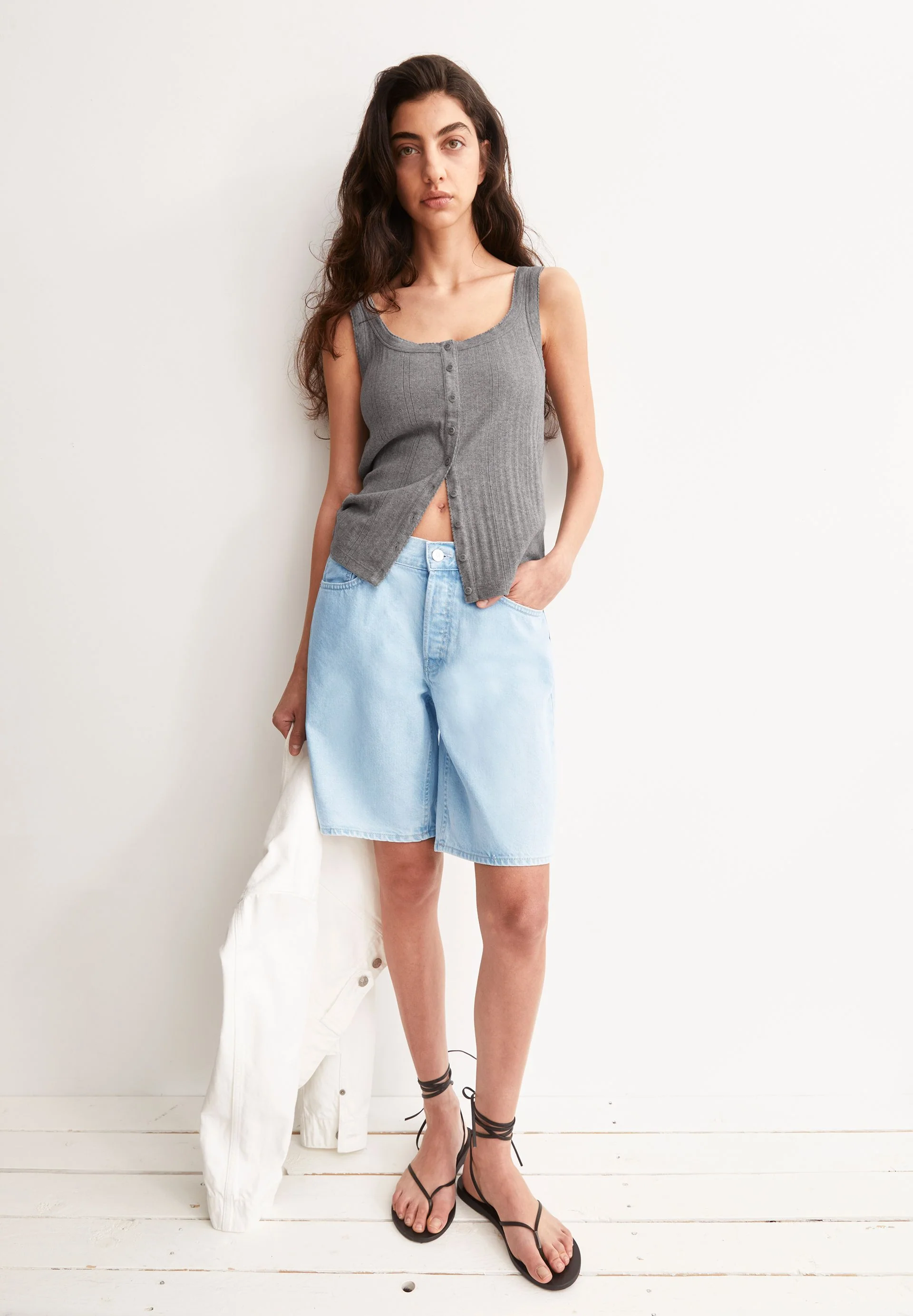 POINTELLE TOP | silver melange - Image 4