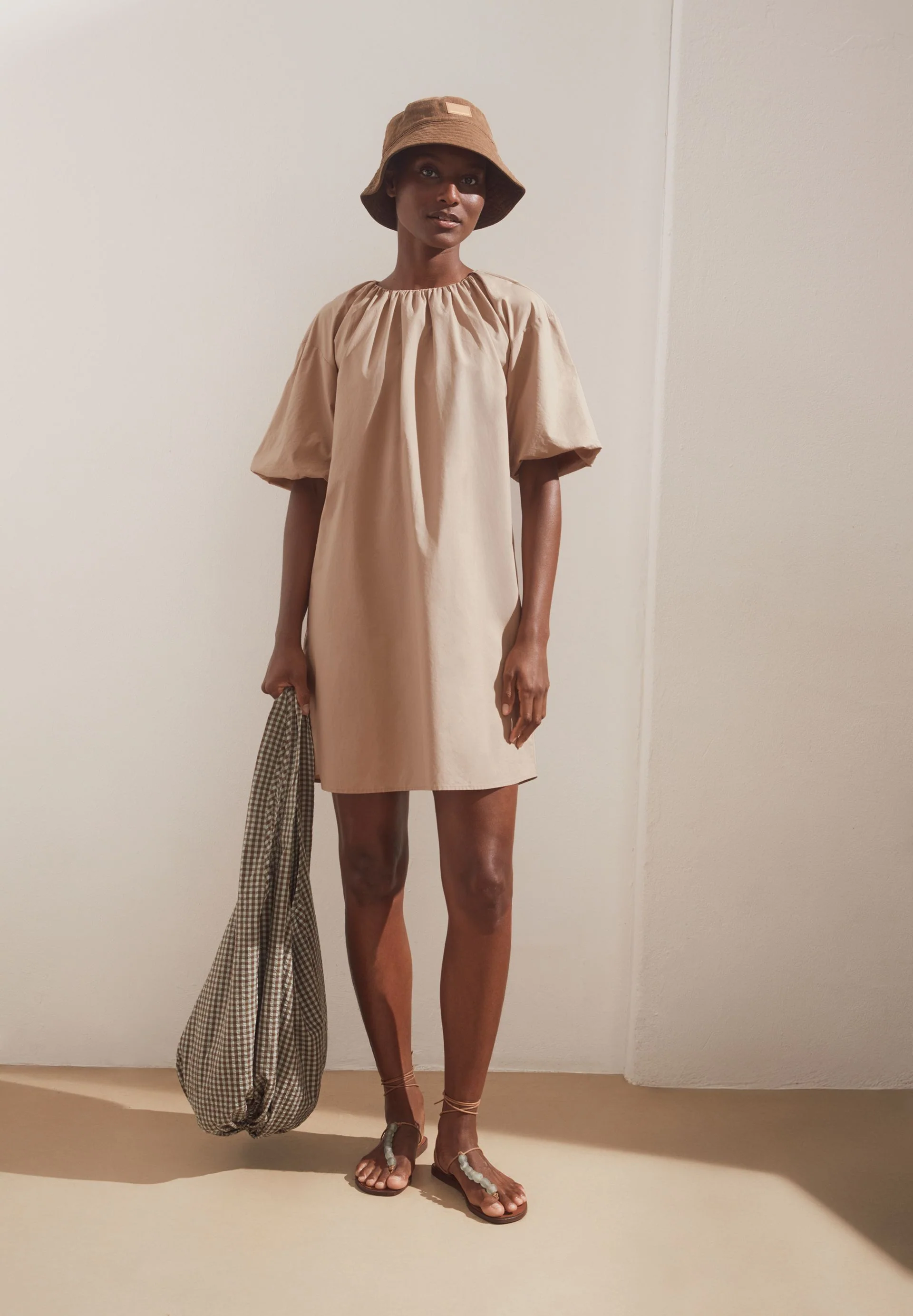 POPLIN BALLON-MINI-KLEID | true camel - Image 4