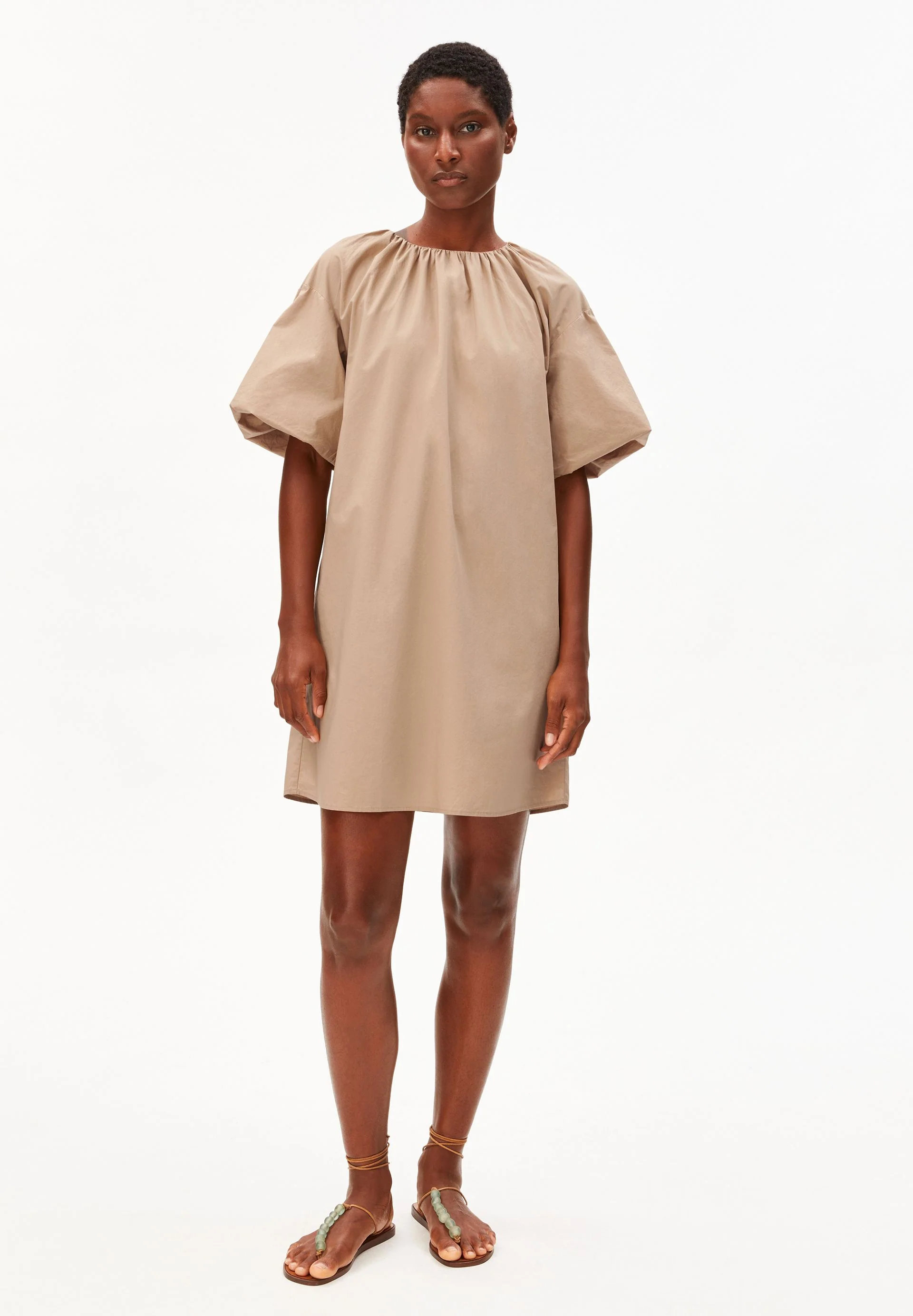 POPLIN BALLON-MINI-KLEID | true camel - Image 5