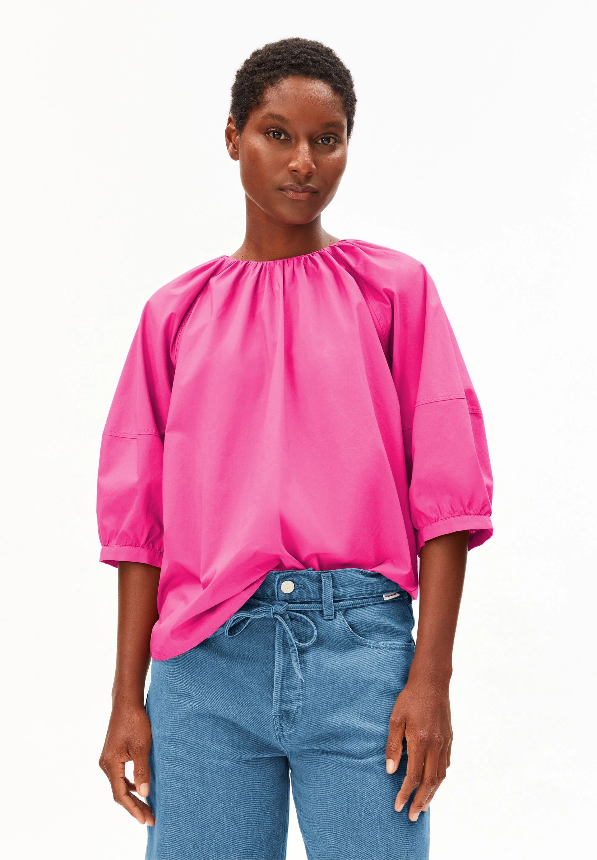 POPLIN BALLON ÄRMELBLUSE - Image 2