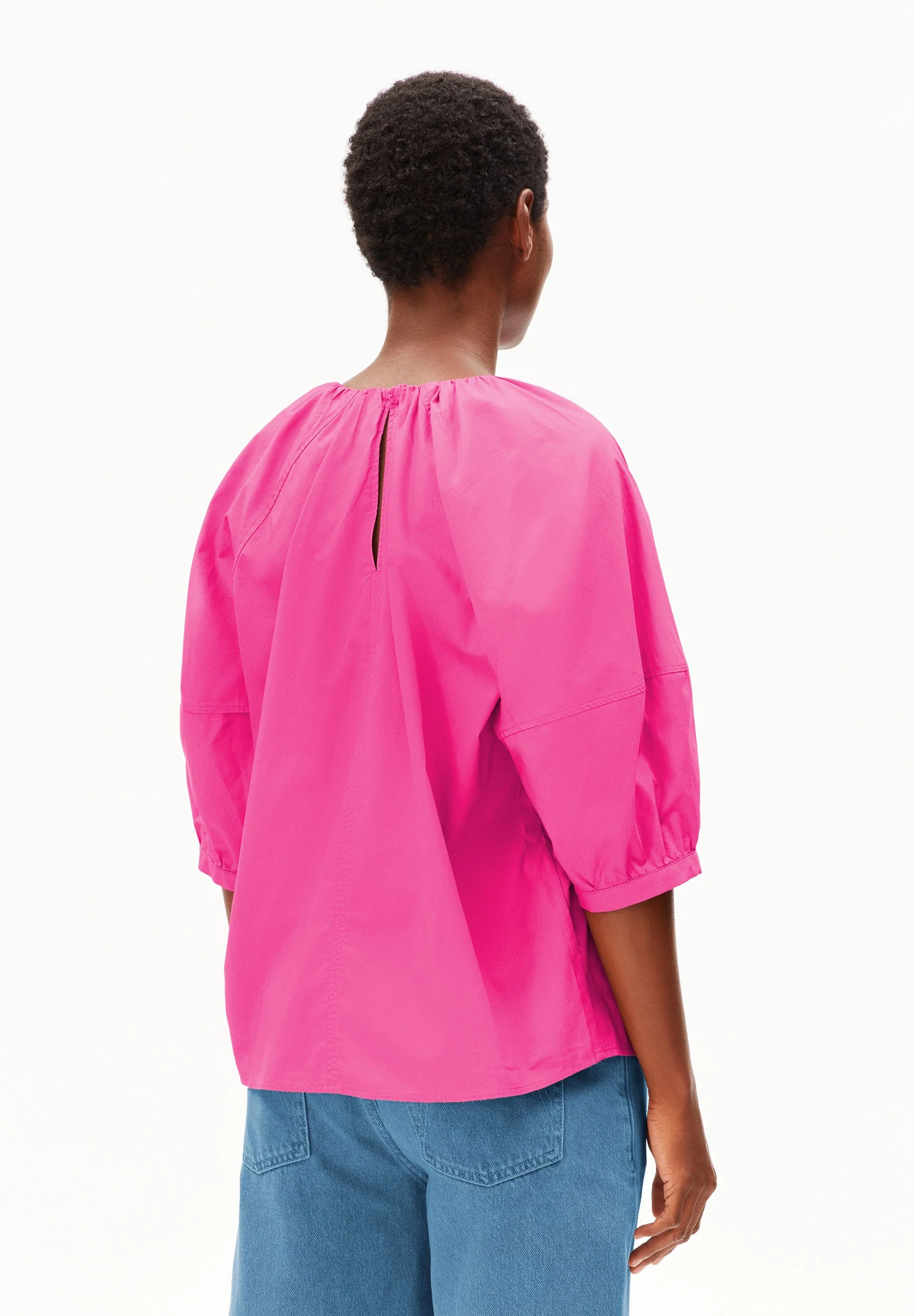 POPLIN BALLONÄRMEL-BLUSE | very berry - Image 2