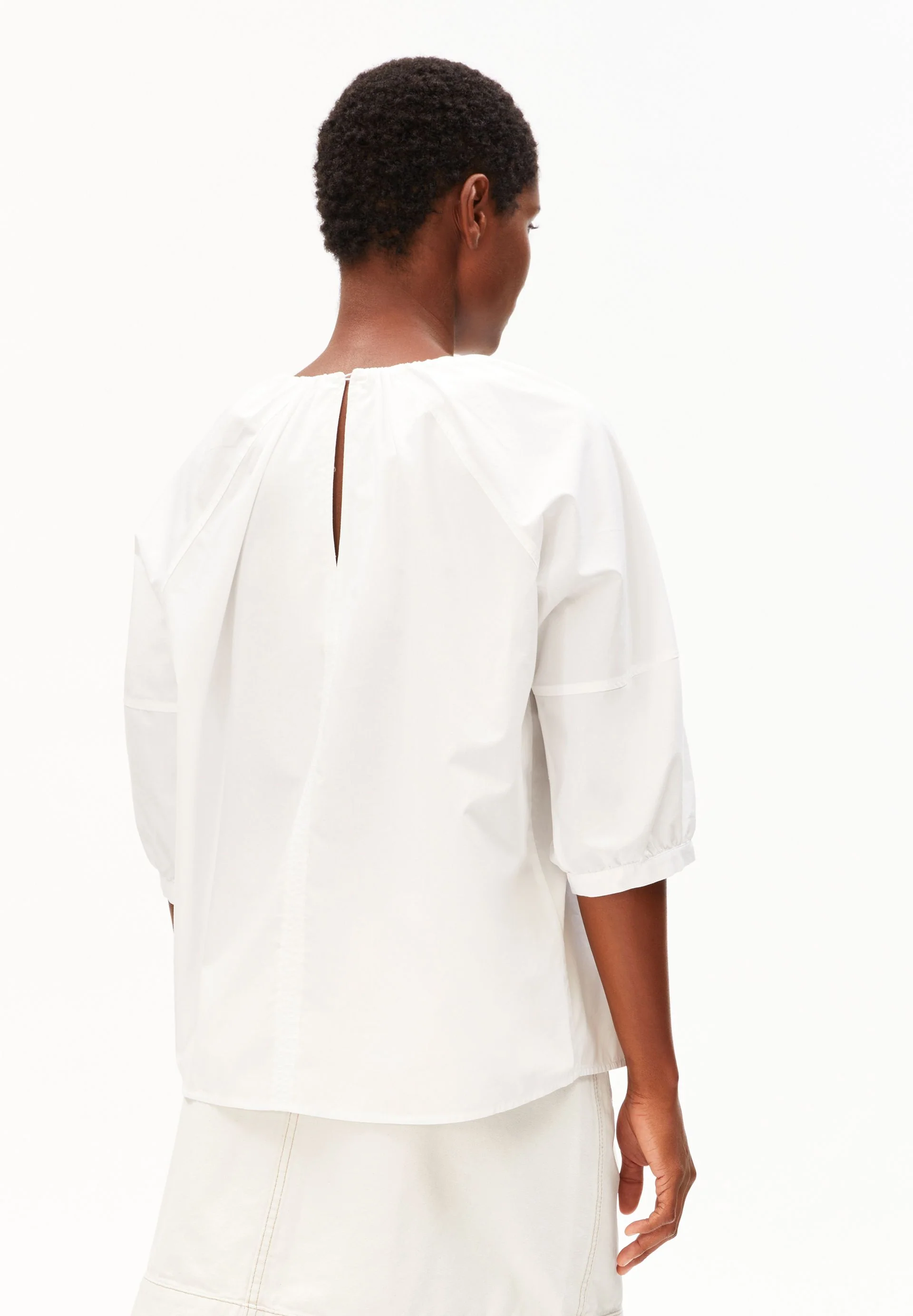 POPLIN BALLONÄRMEL-BLUSE | white - Image 2
