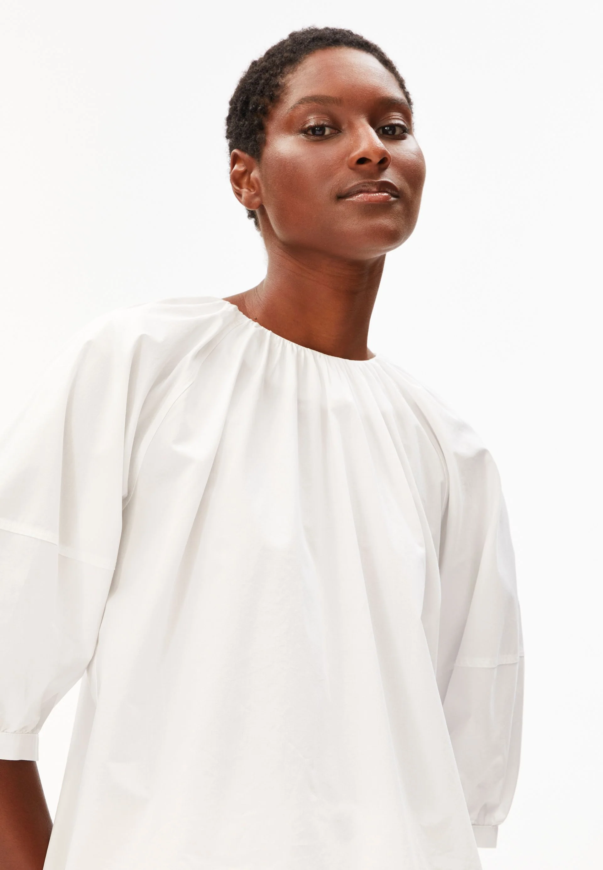 POPLIN BALLONÄRMEL-BLUSE | white - Image 3