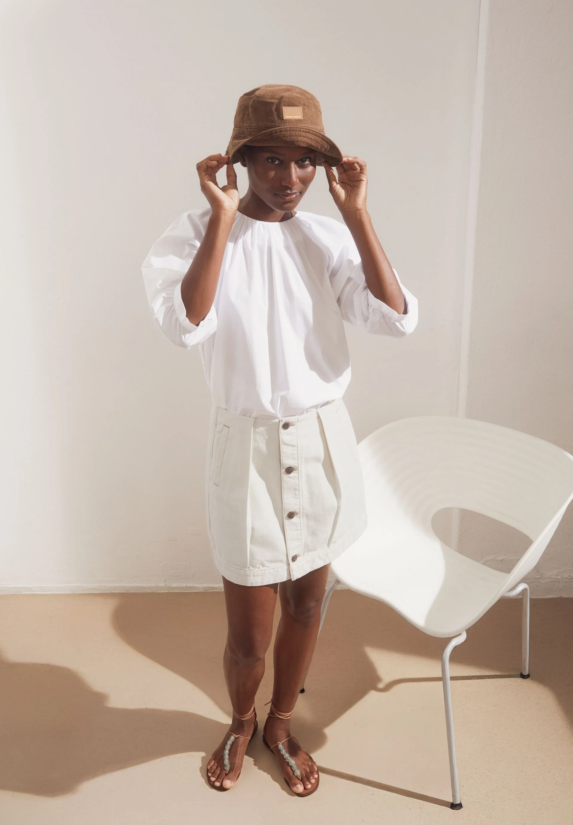 POPLIN BALLONÄRMEL-BLUSE | white - Image 4