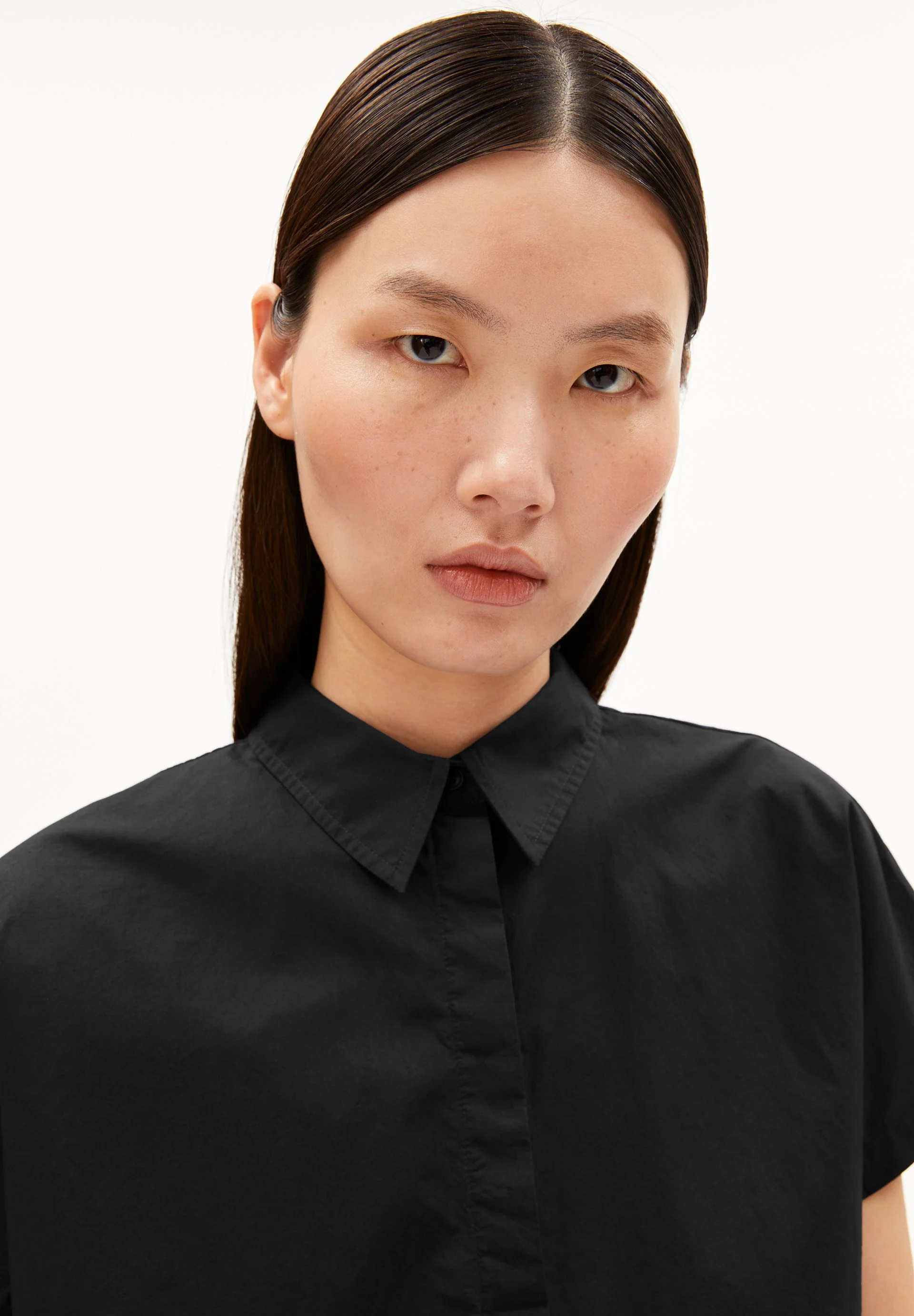 POPLIN LARISAANA BLUSE | black - Image 3