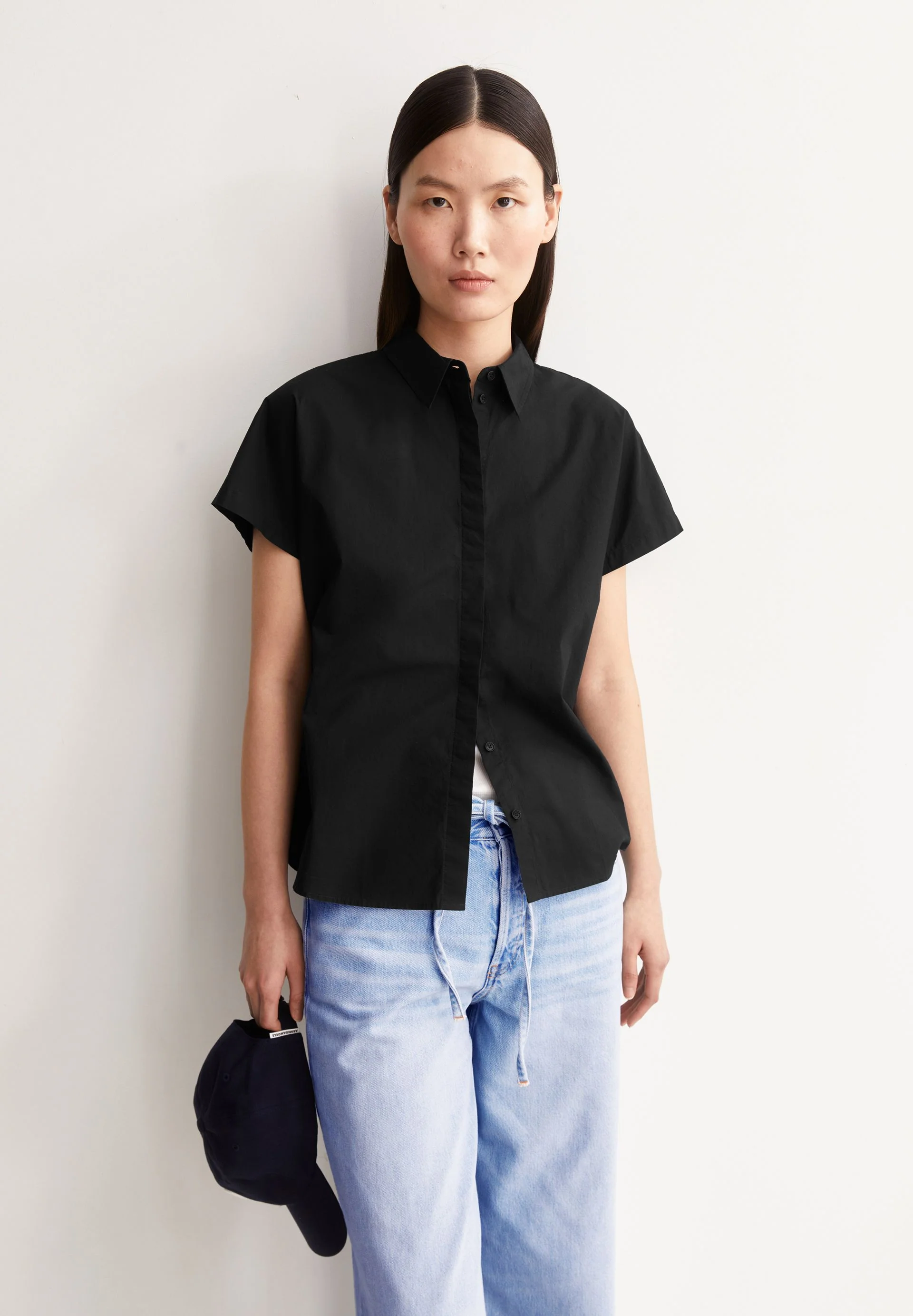 POPLIN LARISAANA BLUSE | black - Image 4