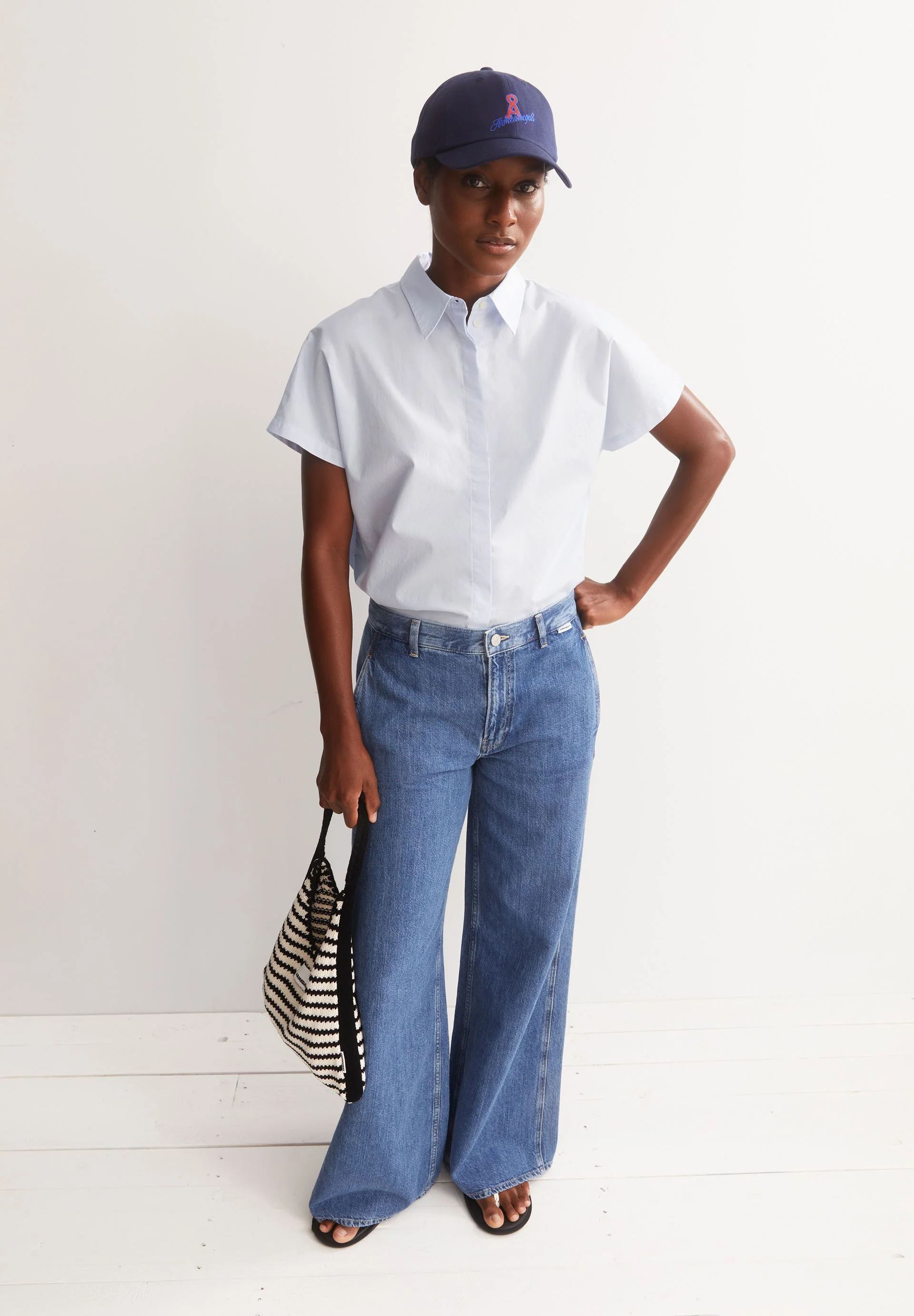 POPLIN LARISAANA BLUSE | morning sky - Image 4
